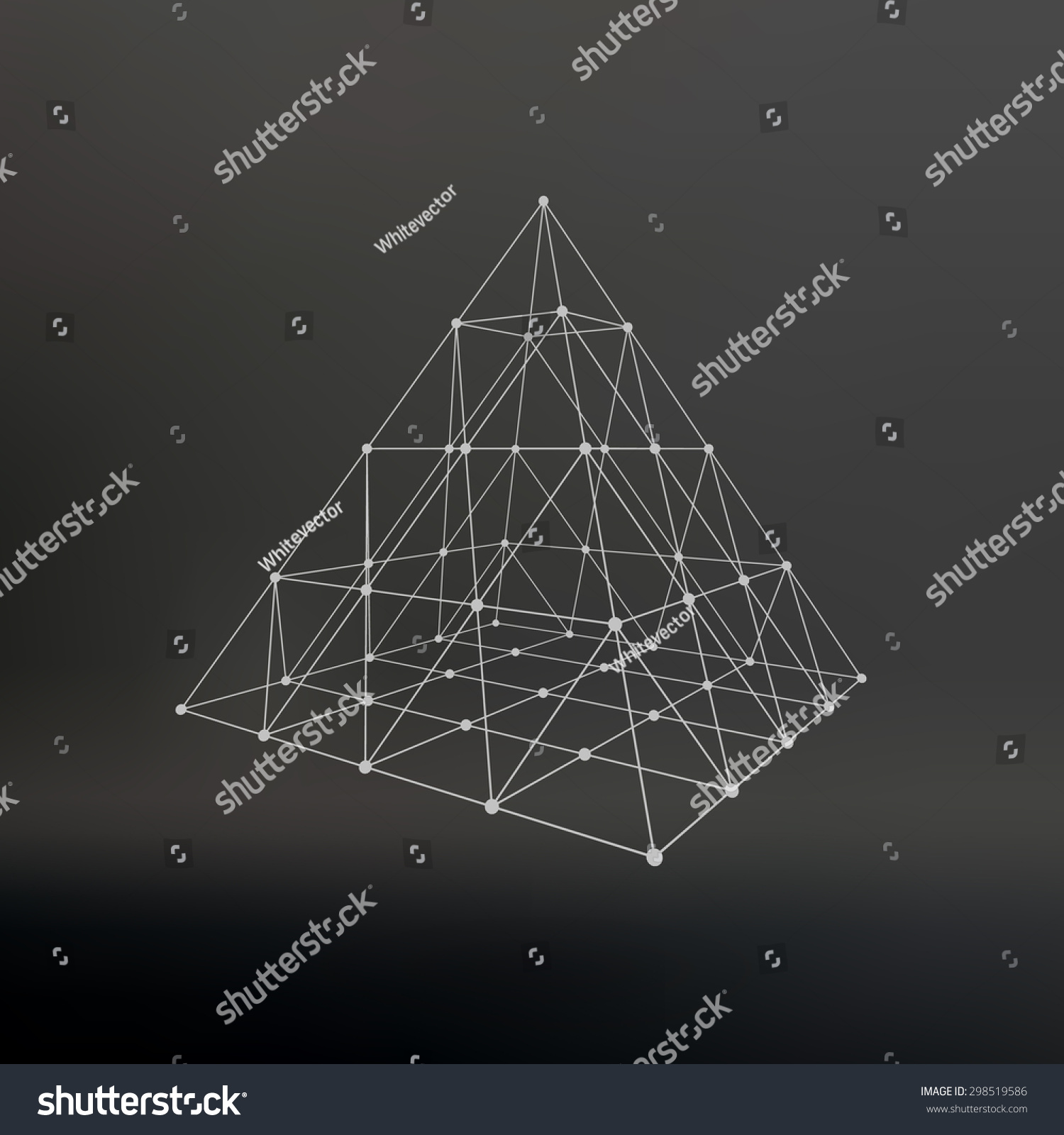 Polygonal Pyramid. Pyramid Of The Lines Connected Points. Atomic ...