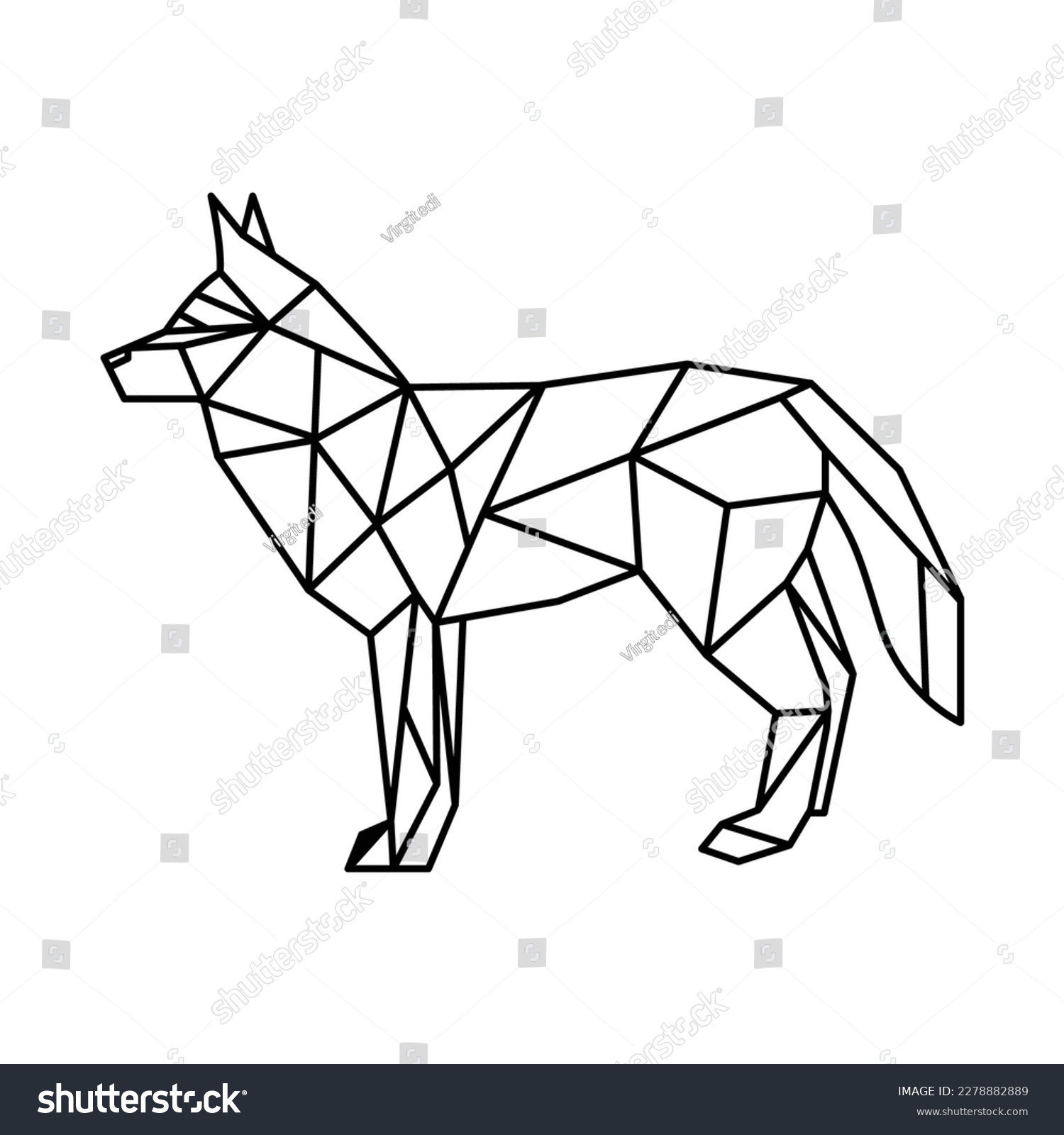 SVG of Polygonal wolf design icon drawing svg