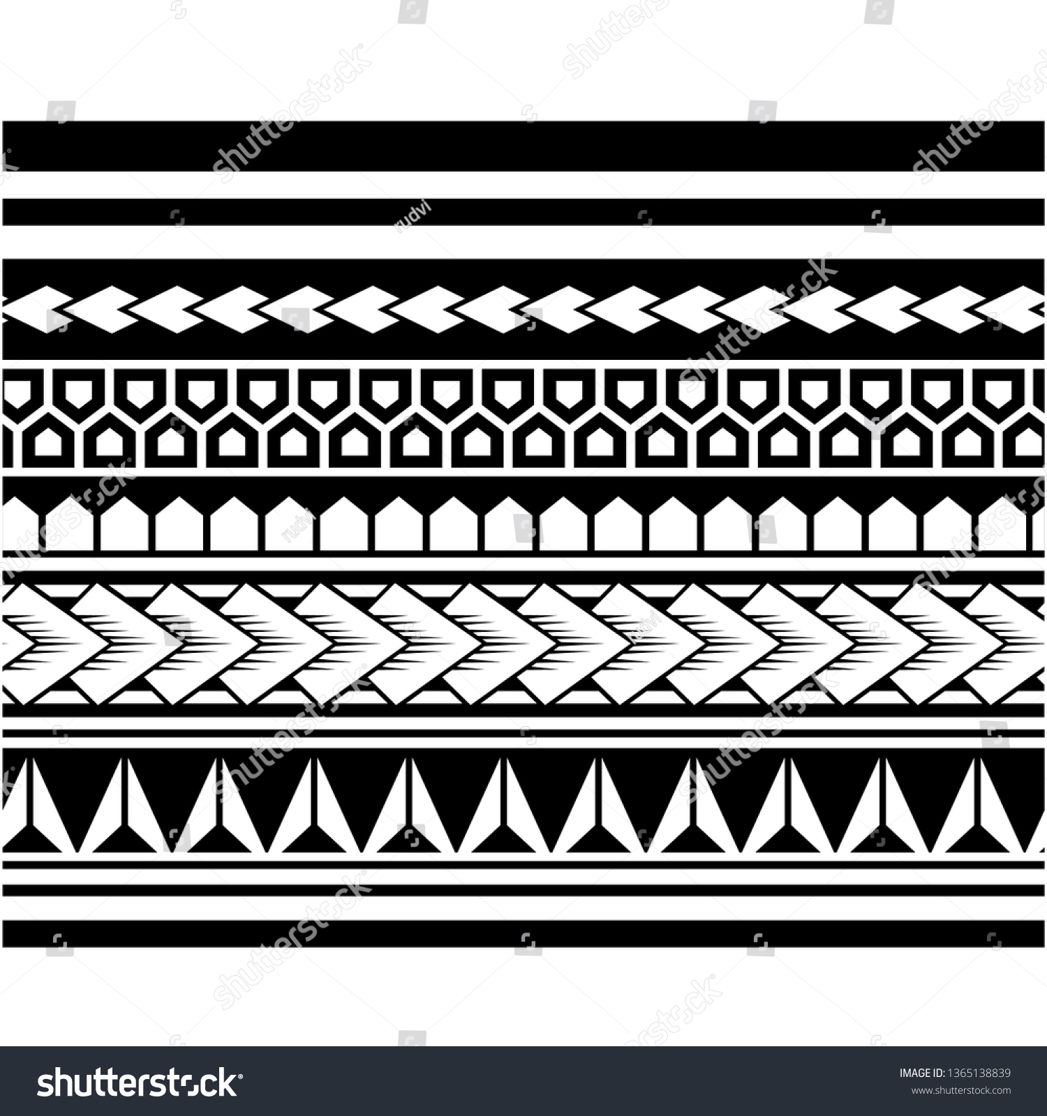 Polynesian Arm Band Tattoo Polynesian Arm Stock Vector Royalty Free