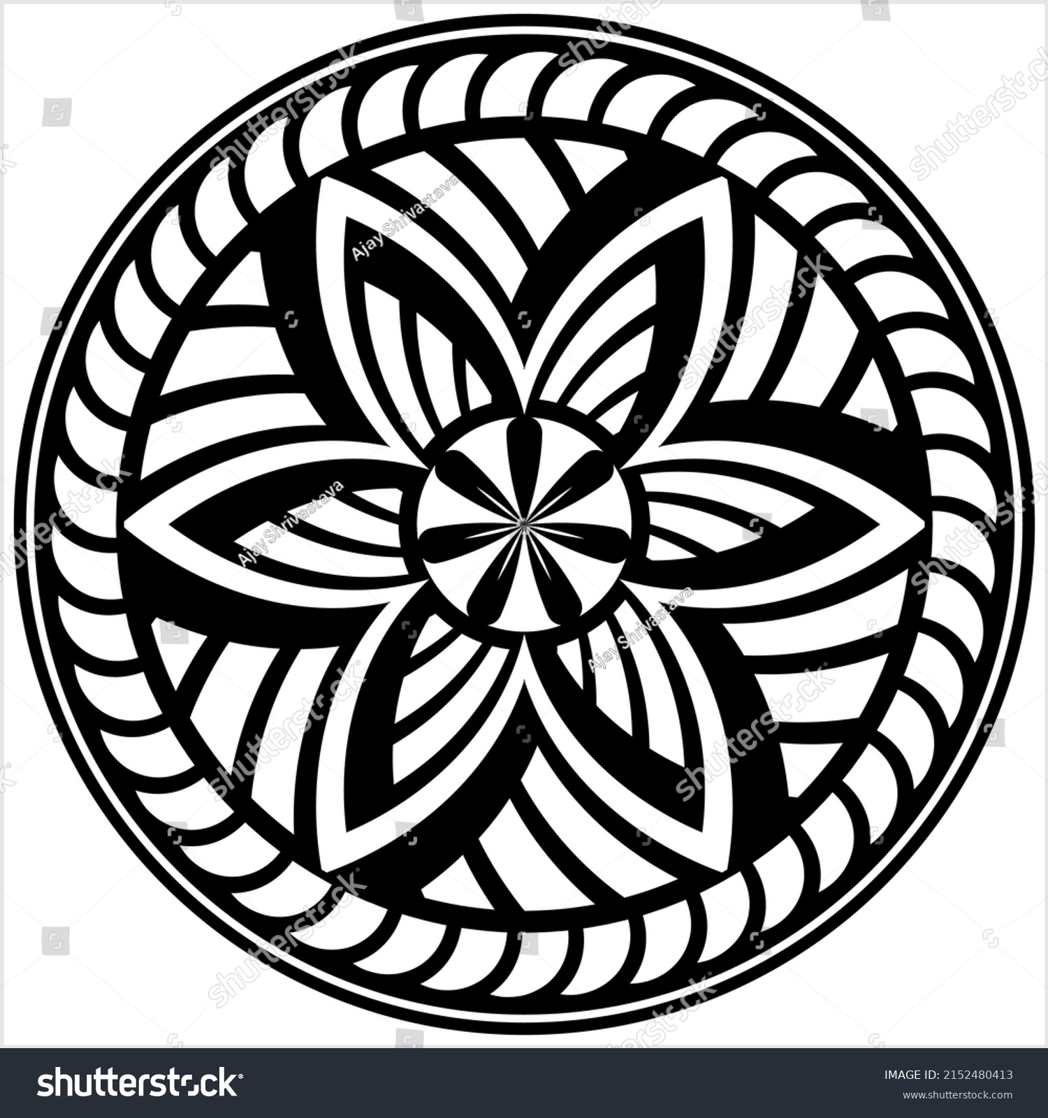 Polynesian Style Circular Shape Tattoo Maori Stock Vector (Royalty Free ...