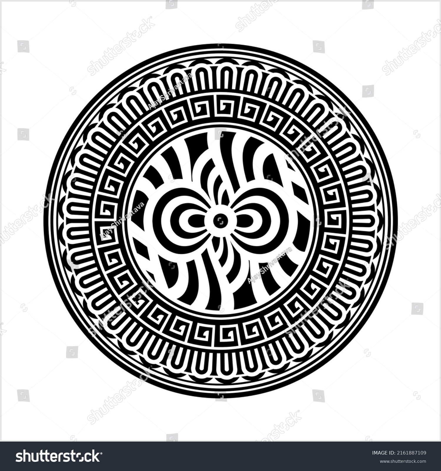 Polynesian Style Circular Shape Tattoo Maori Stock Vector (Royalty Free ...