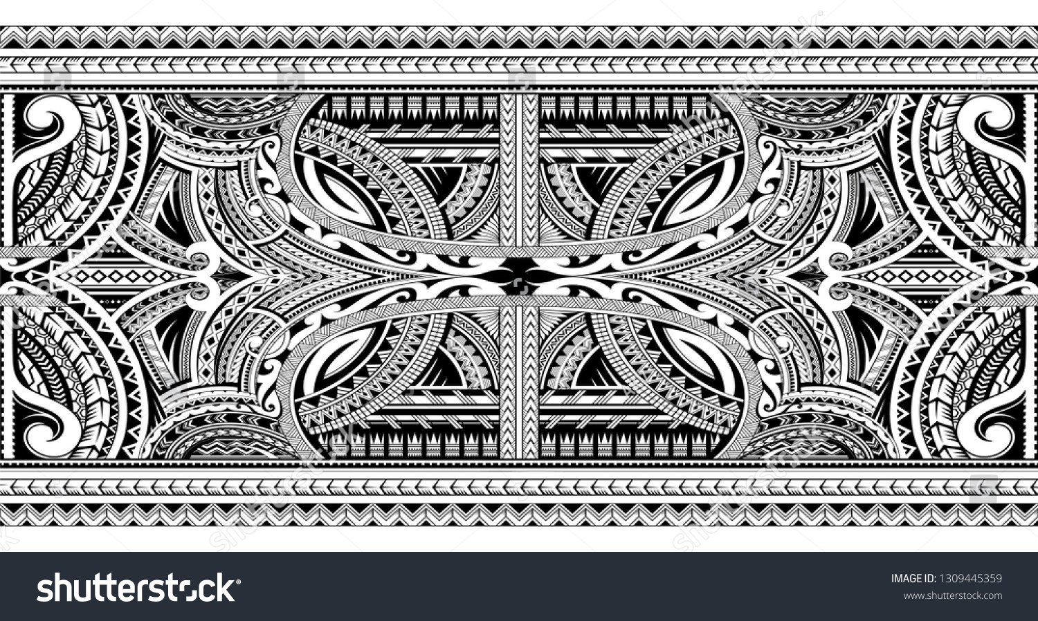 Polynesian Style Sleeve Tattoo Ornament Stock Vector Royalty Free