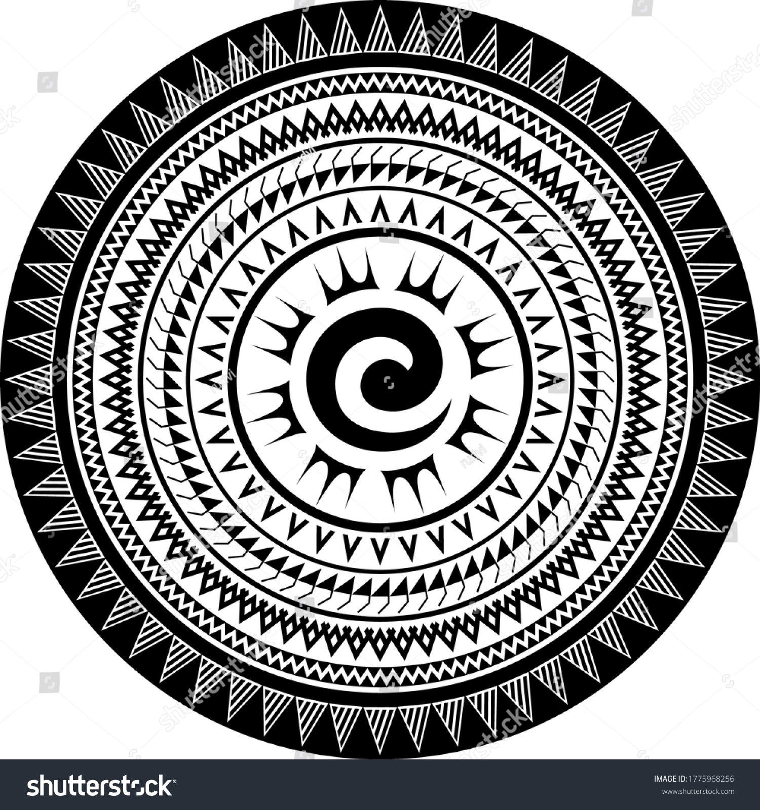 Polynesian Tribal Mandala Pattern Vector Stock Vector (Royalty Free ...