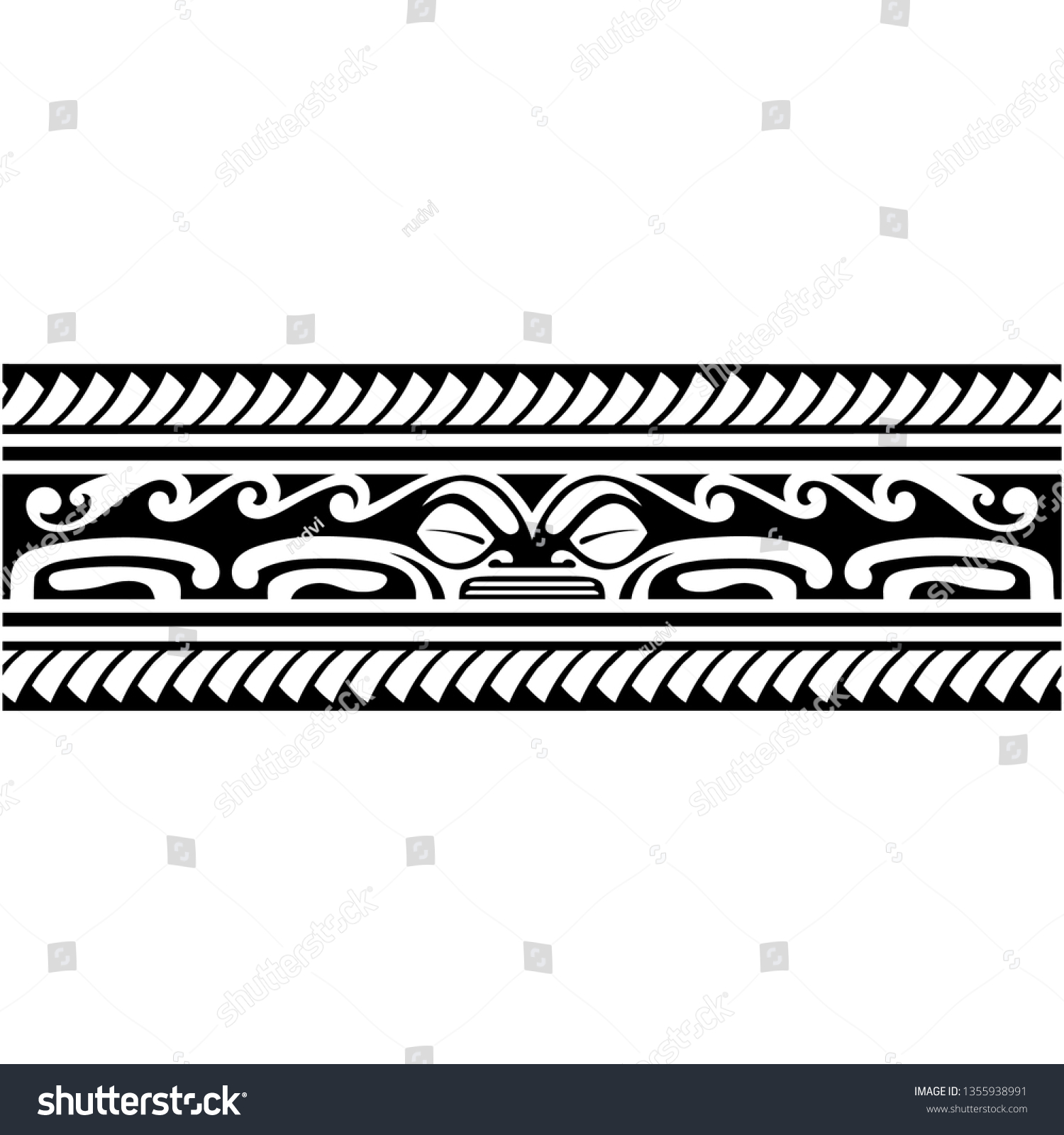 Polynesian Tribal Tattoo Designs Polynesian Armband Stock Vector Royalty Free