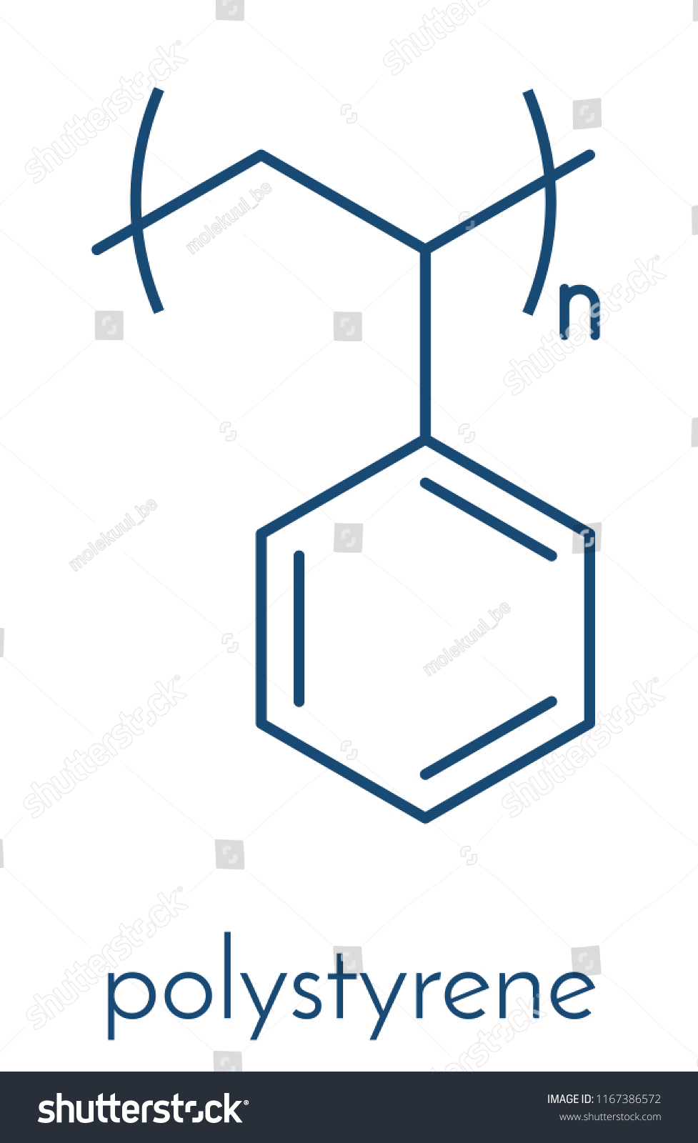 Polystyrene Ps Plastic Chemical Structure Used Stock Vector (Royalty ...