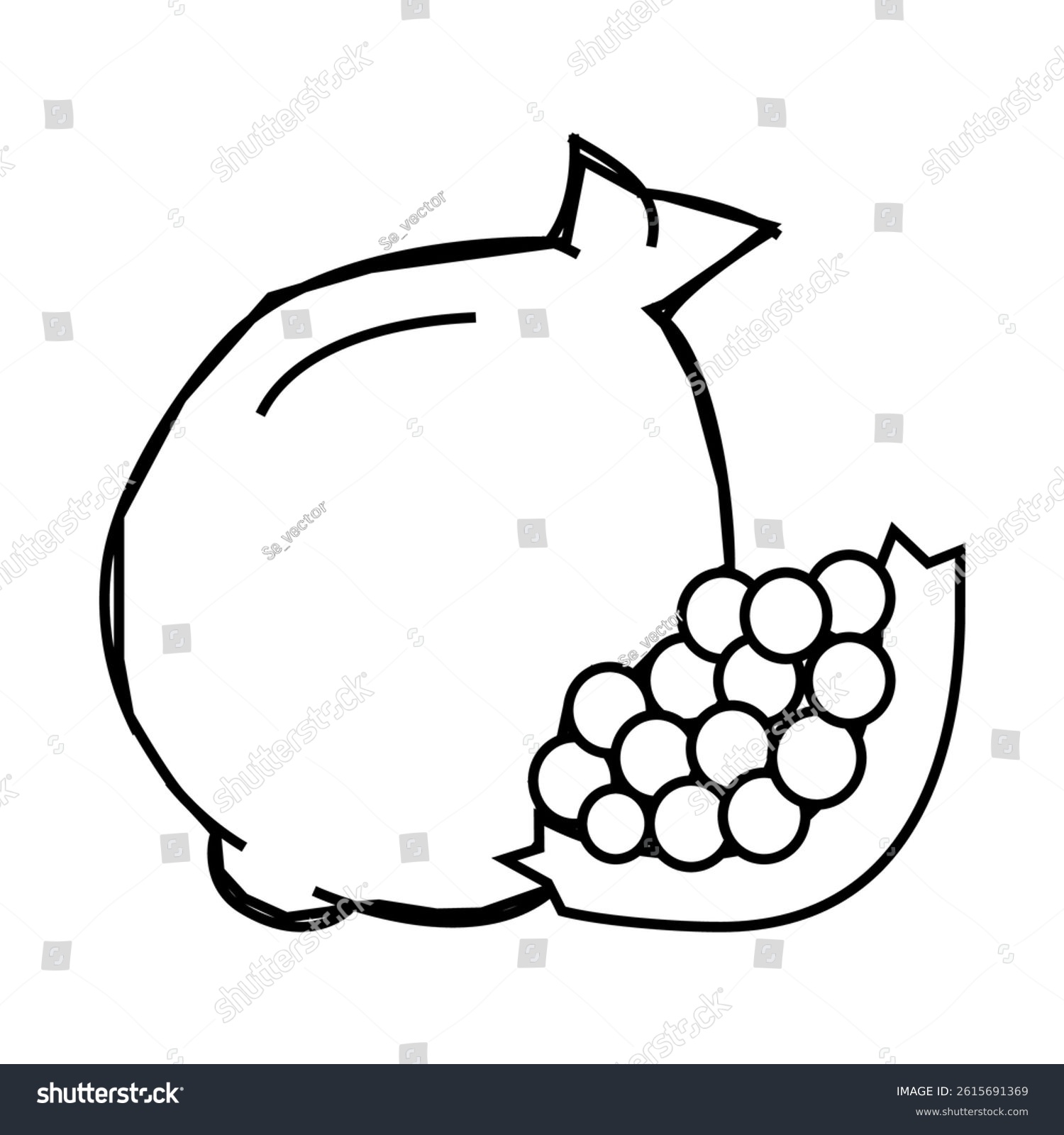 recommend clip art: pomegranate fruit line icon vector. pomegranate fruit sign. isolated contour symbol black illustration
