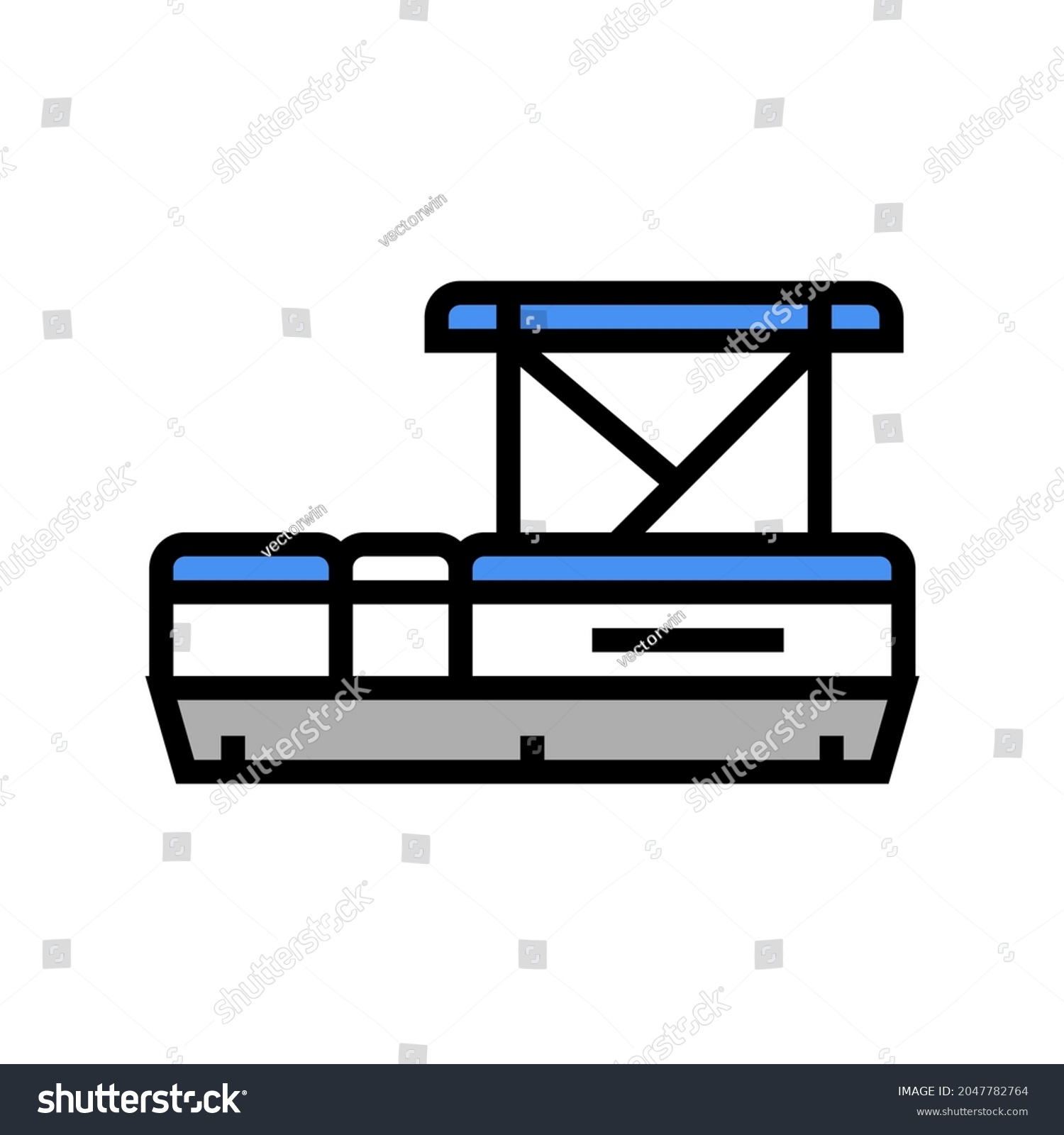 SVG of pontoon boat color icon vector. pontoon boat sign. isolated symbol illustration svg