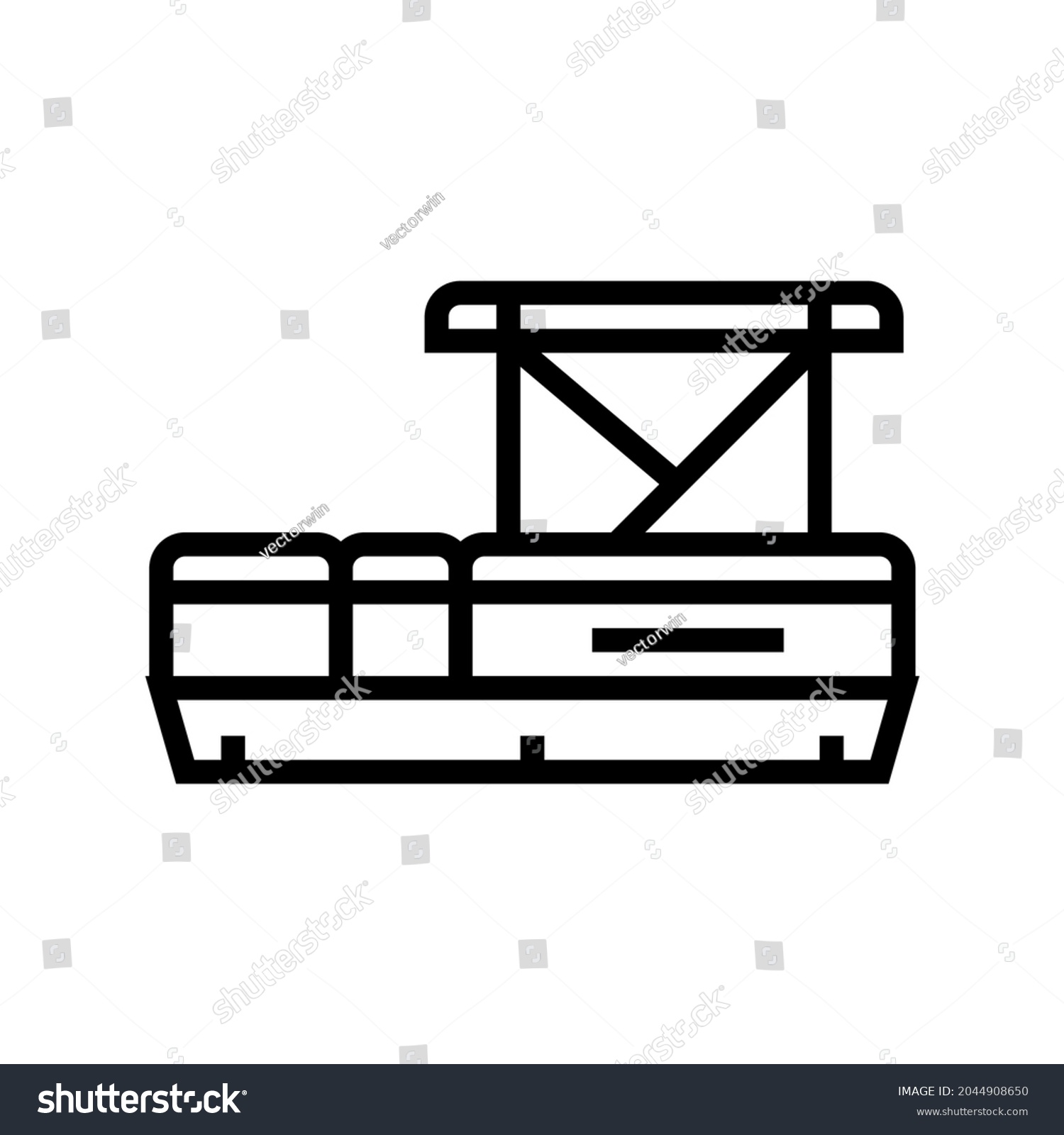 SVG of pontoon boat line icon vector. pontoon boat sign. isolated contour symbol black illustration svg