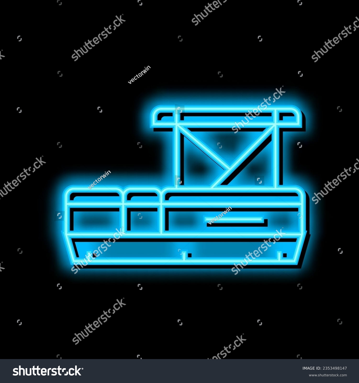 SVG of pontoon boat neon light sign vector. pontoon boat illustration svg