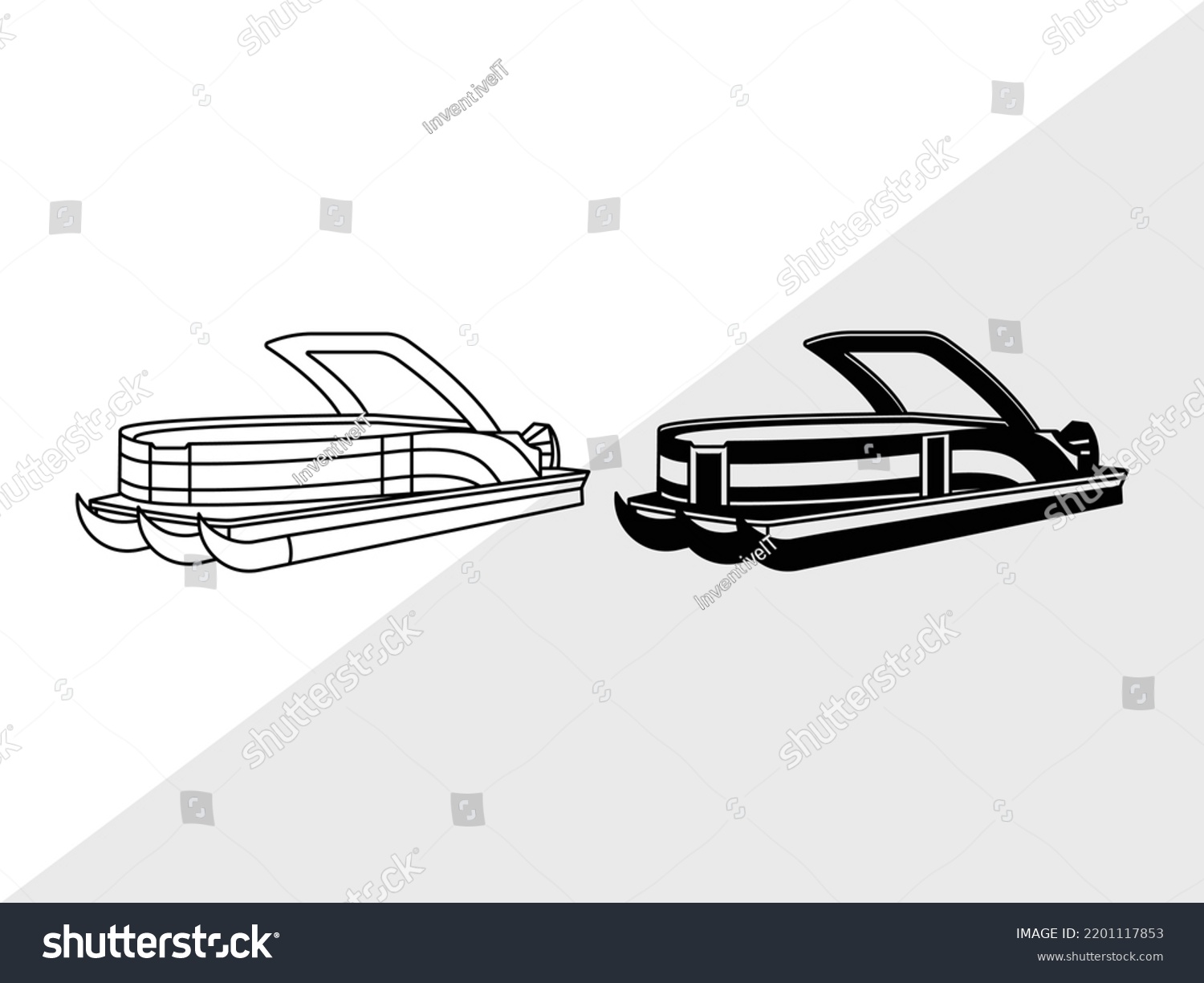 SVG of Pontoon Boat SVG Printable Vector Illustration svg