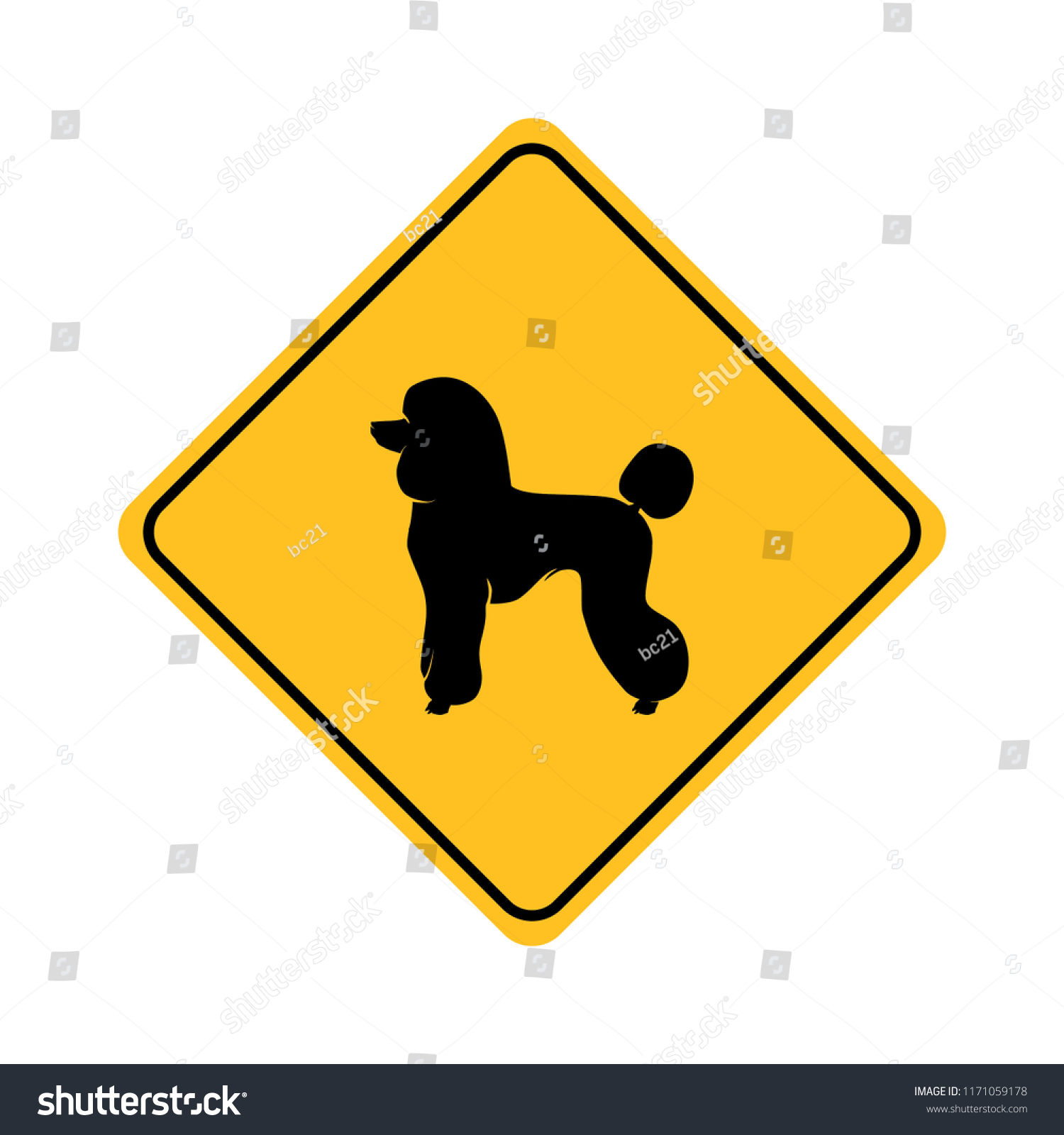 Dog Warning Sign Warning Poodle Sign Poodle Sign