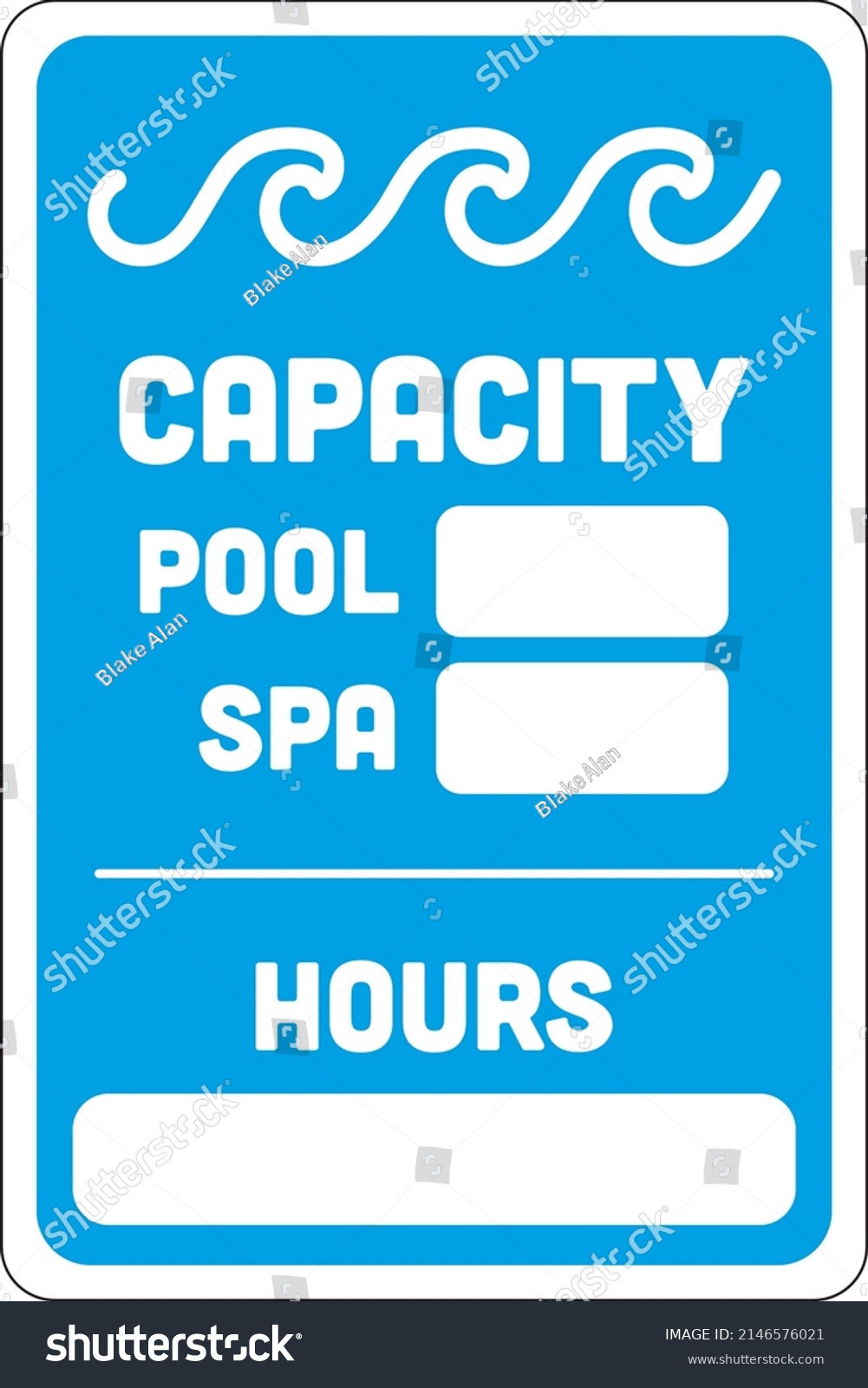 SVG of Pool and Spa Capacity Sign with Facility Hours | Template for Public Pools, Hotels and Apartments svg