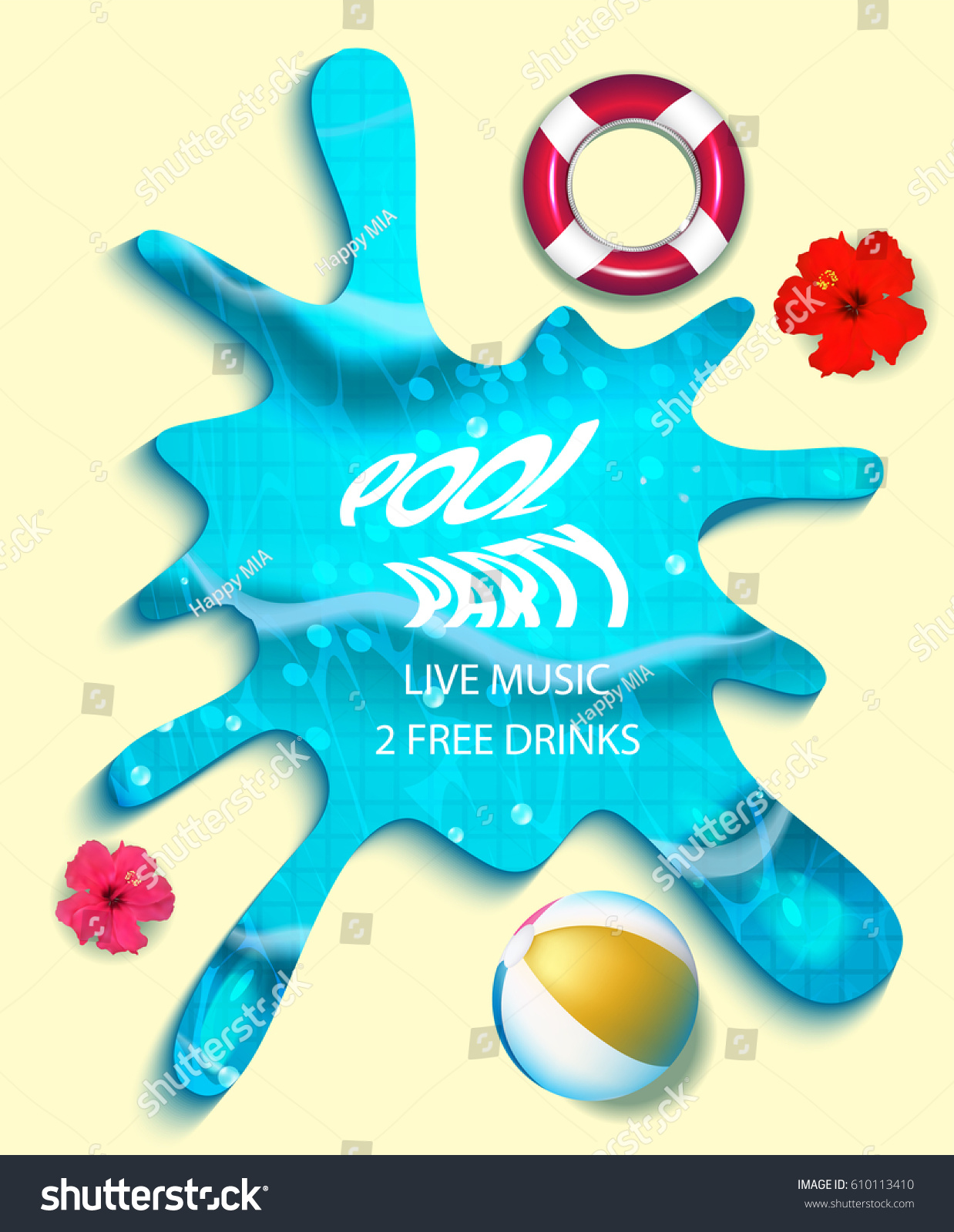 Pool Water Splash pool party composition water splash vector stock vector 610113410 Pool Water Splash pool party composition water splash vector stock vector 610113410