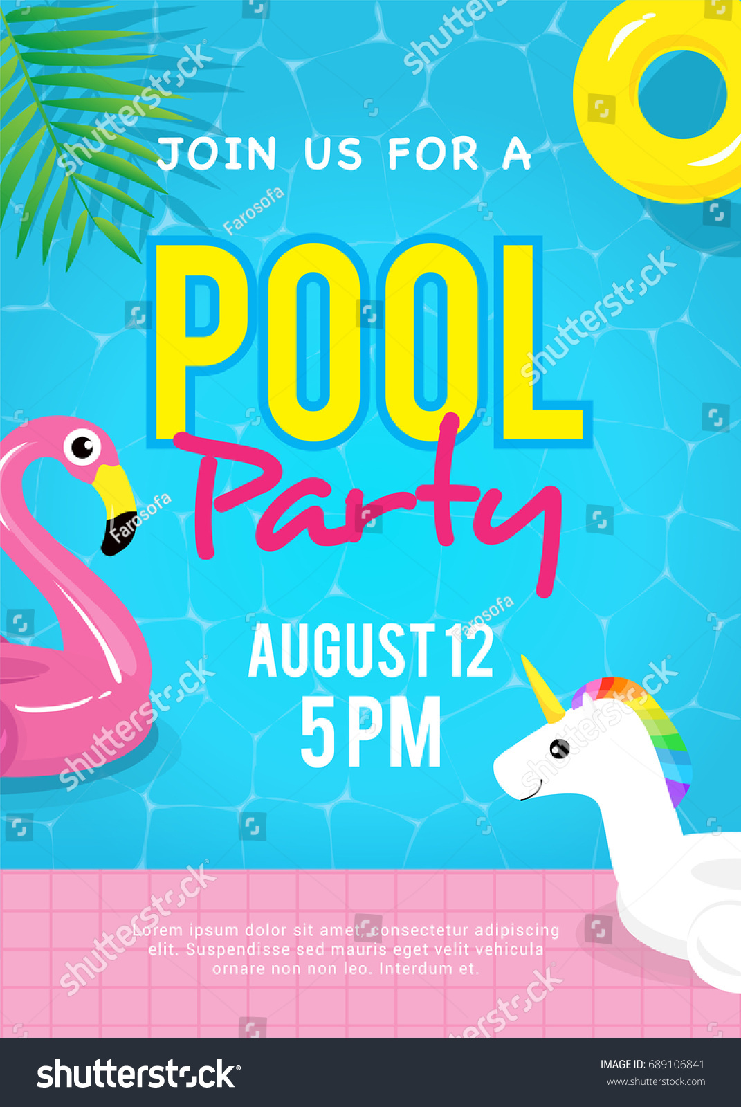 pool party invitation vector illustration swimming のベクター画像