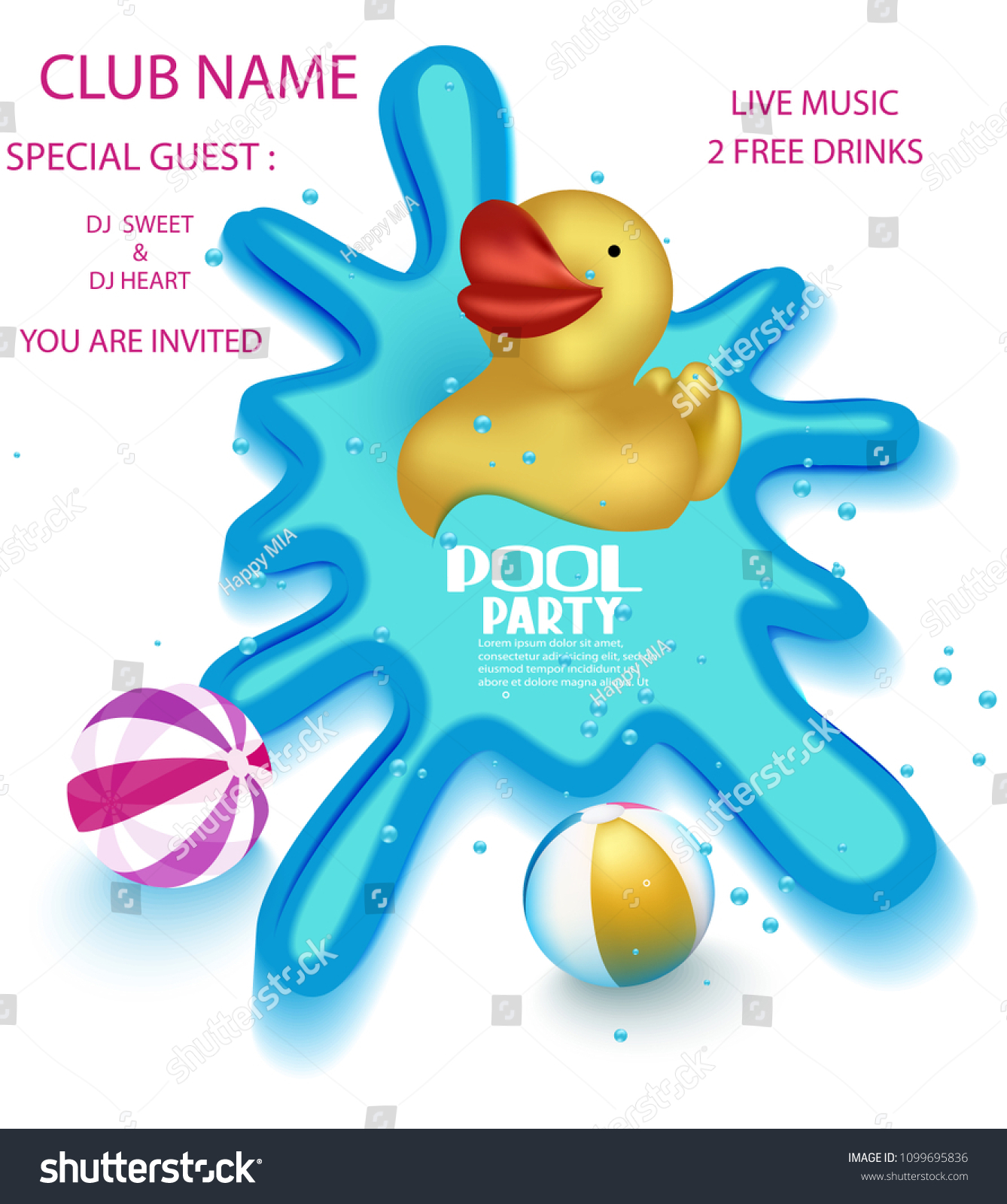 Pool Party Poster Big Yellow Rubber Stock Vector Royalty Free 1099695836 - rubber ducky song roblox id