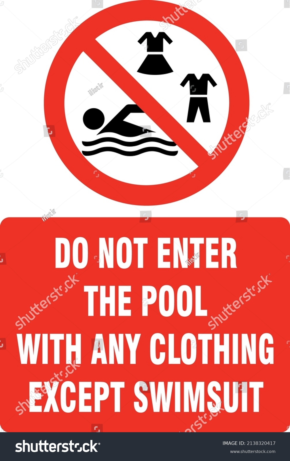 Pool Rules Vector Sign Swimsuit Stock Vector (Royalty Free) 2138320417