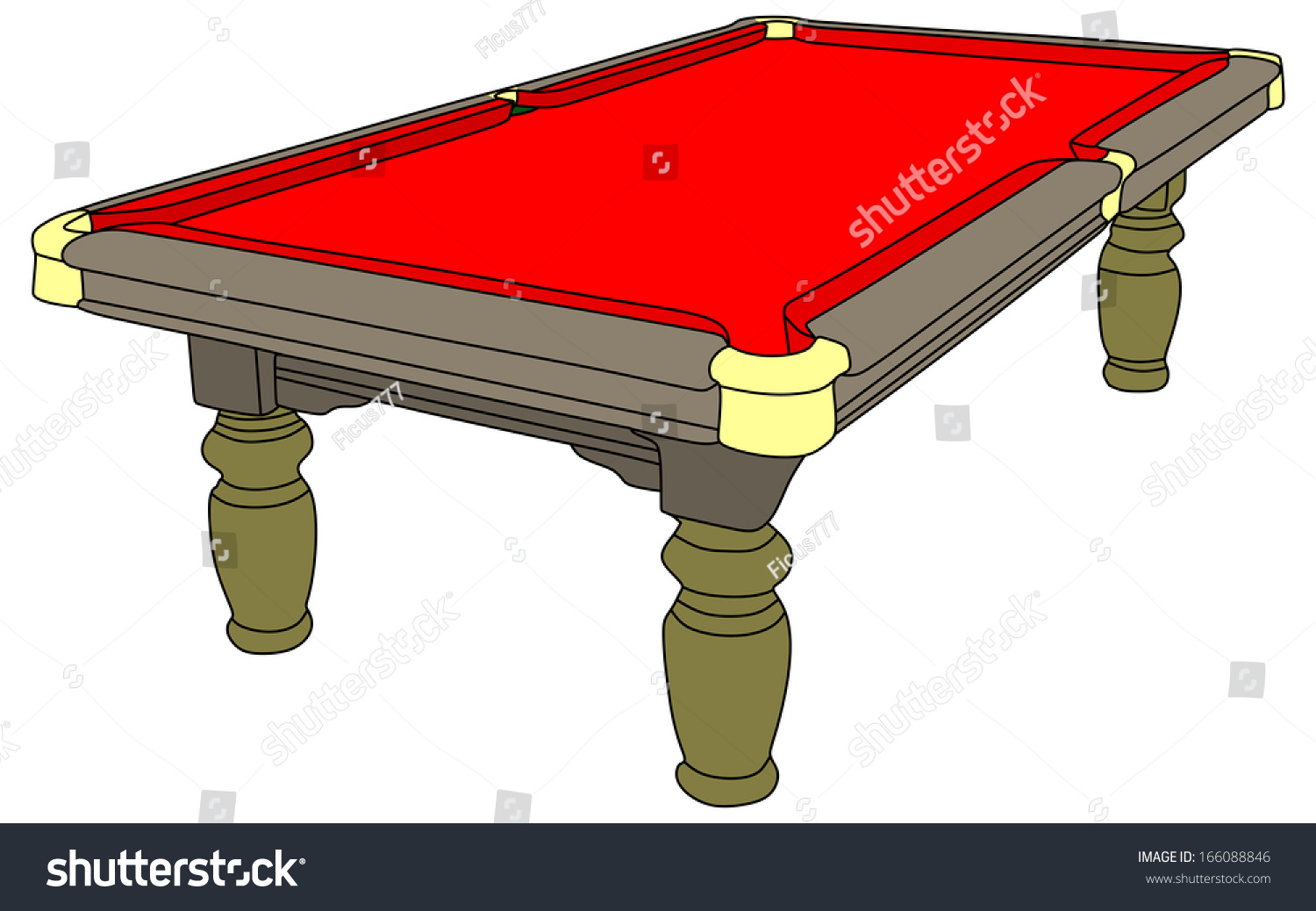 Pool Table Isolated On White Background Stock Vector (Royalty Free ...