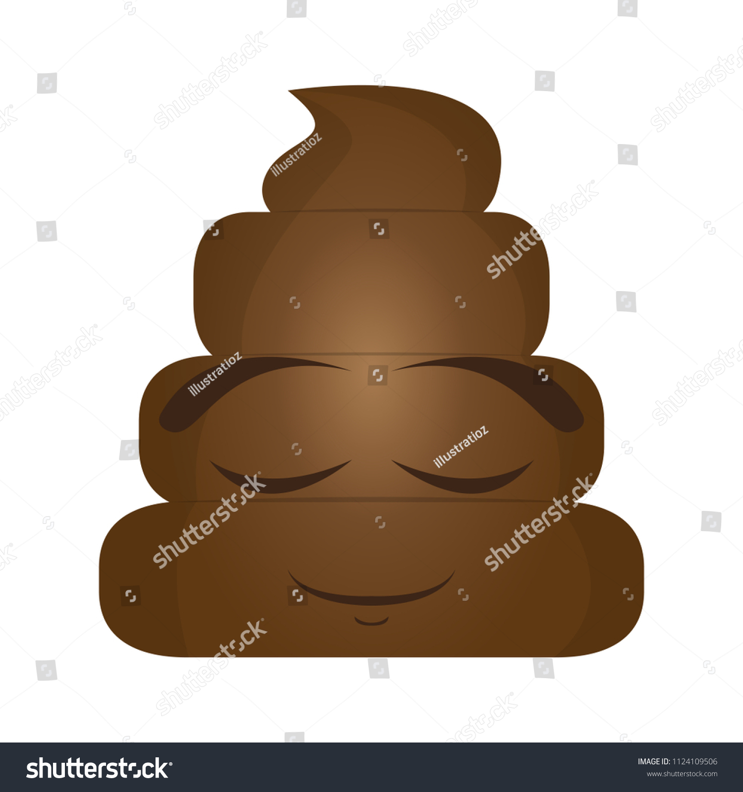 Poop Emoji Sleeping Stock Vector (Royalty Free) 1124109506