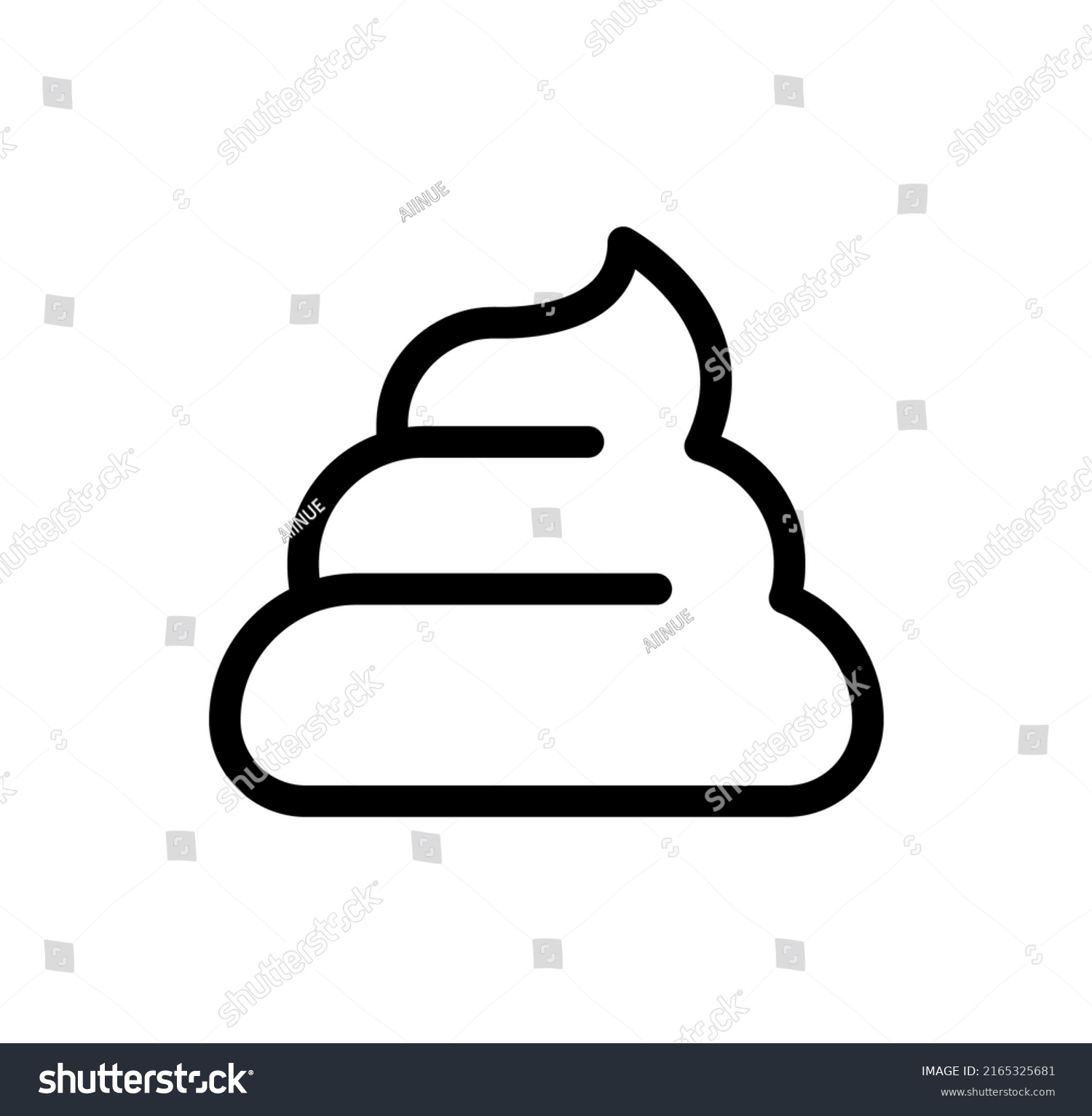 Poop Linear Icon Vector Illustration Stock Vector (Royalty Free ...