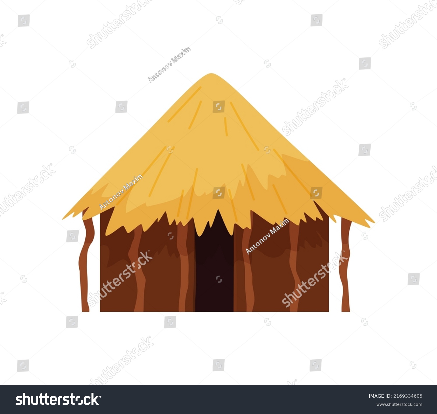 Poor Village Hut Shelter Made Straw Stock Vector (Royalty Free ...