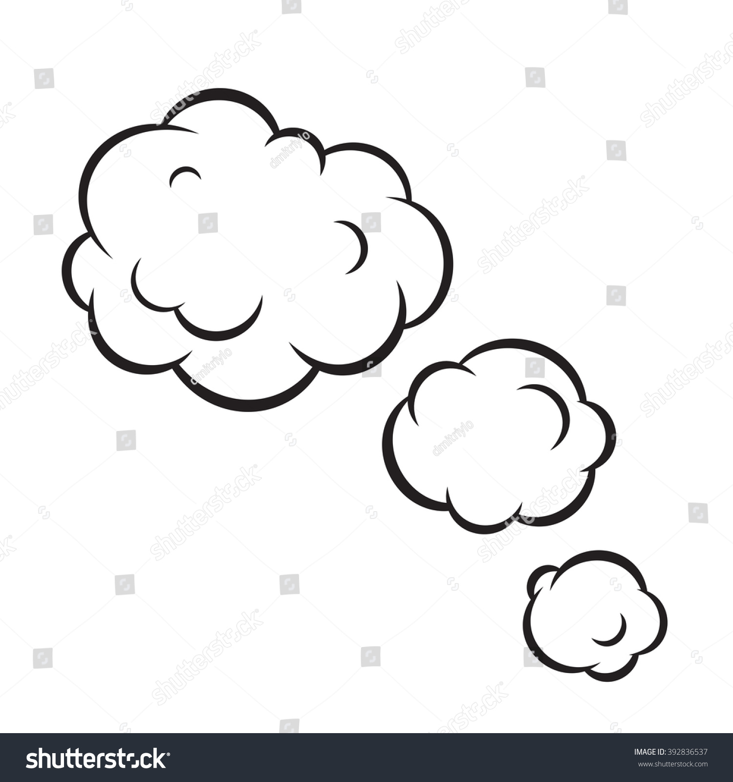 Pop Art Bubble Clouds Isolated Vector vector de stock (libre de