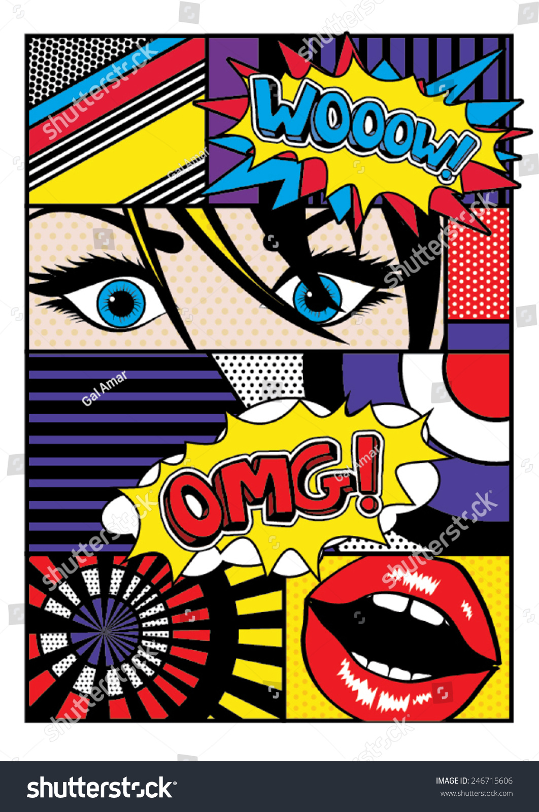  Pop  Art  Card  Vector Illustration Stock Vector 246715606 