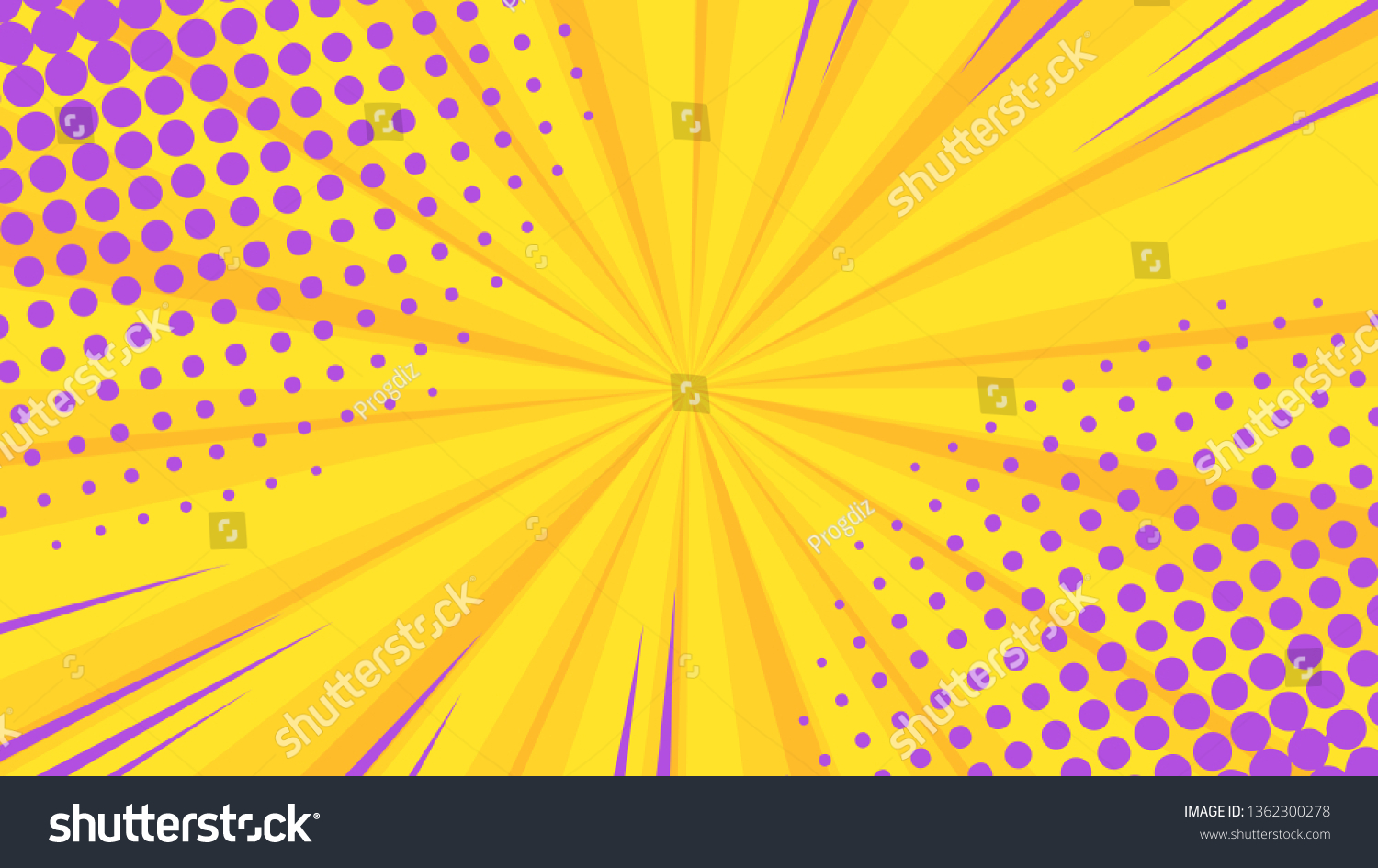 Pop Art Colorful Dotted Rays Backgrounds Stock Vector Royalty Free