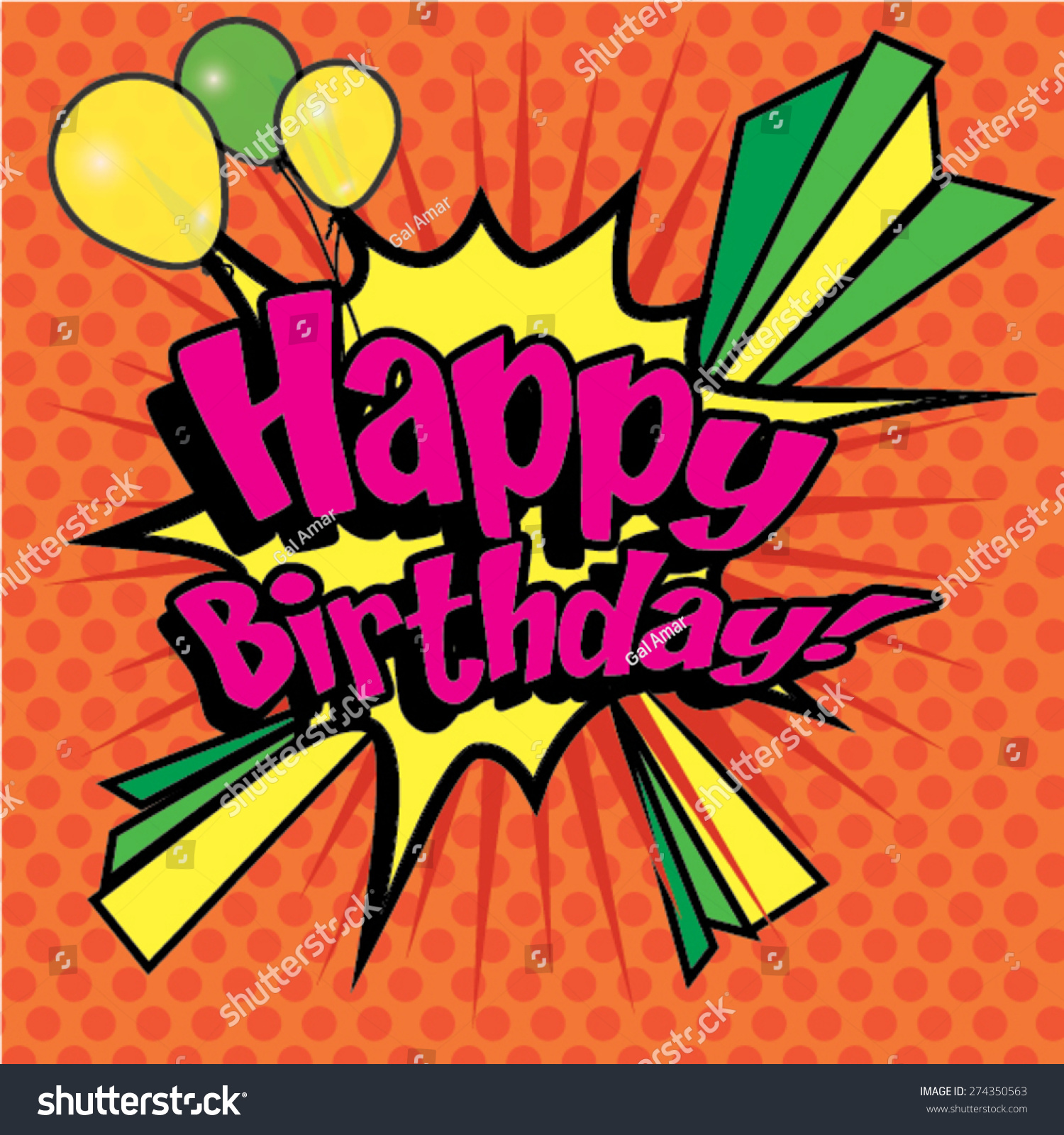 Pop Art Comics Icon Happy Birthday Stock Vector 274350563 - Shutterstock