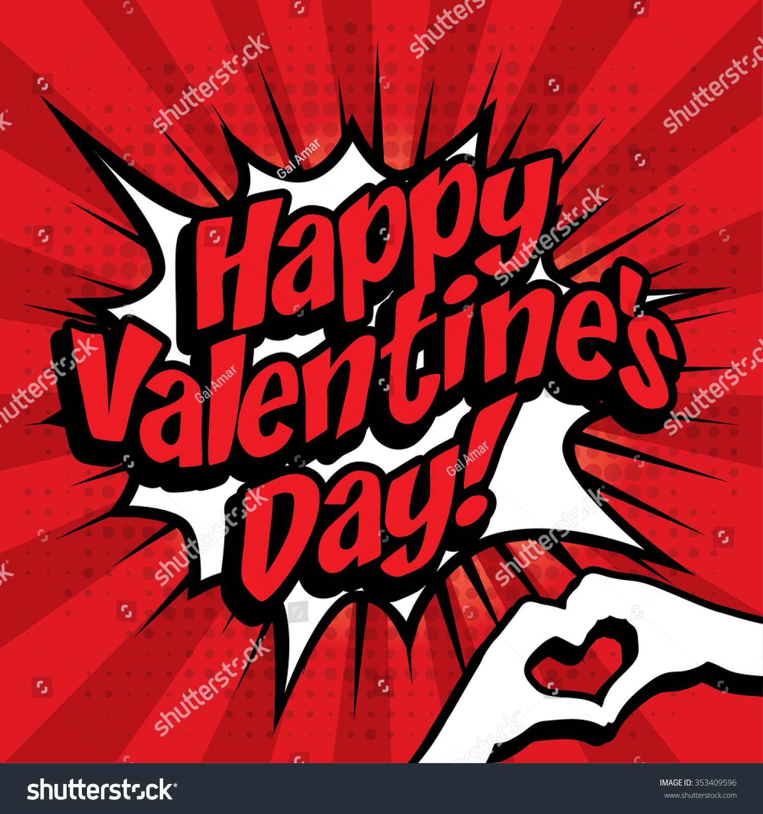 Pop Art Comics Icon Happy Valentines Stock Vector 353409596 - Shutterstock