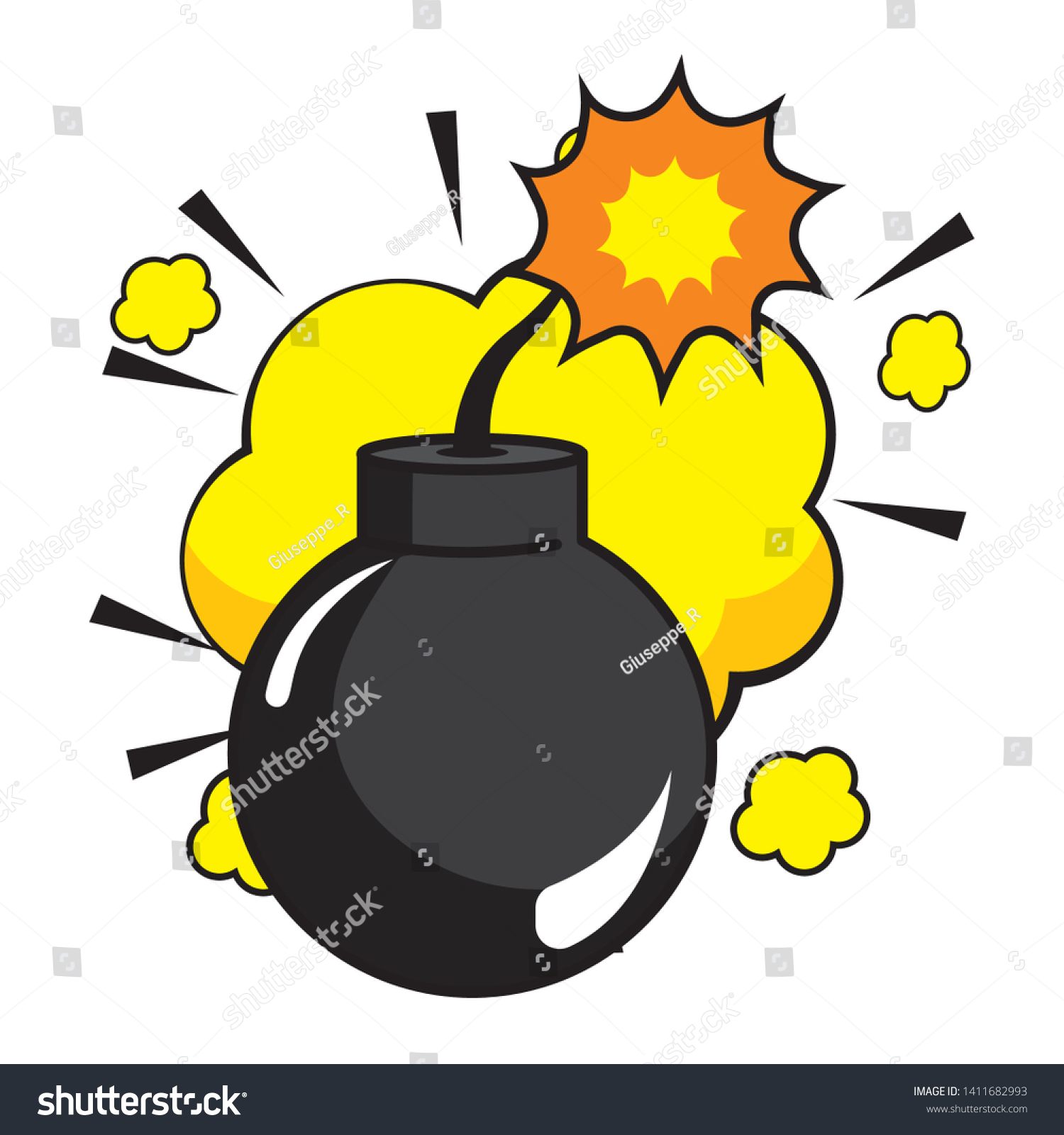 Pop Art Explosive Bomb Cartoon Stock Vector (Royalty Free) 1411682993 ...