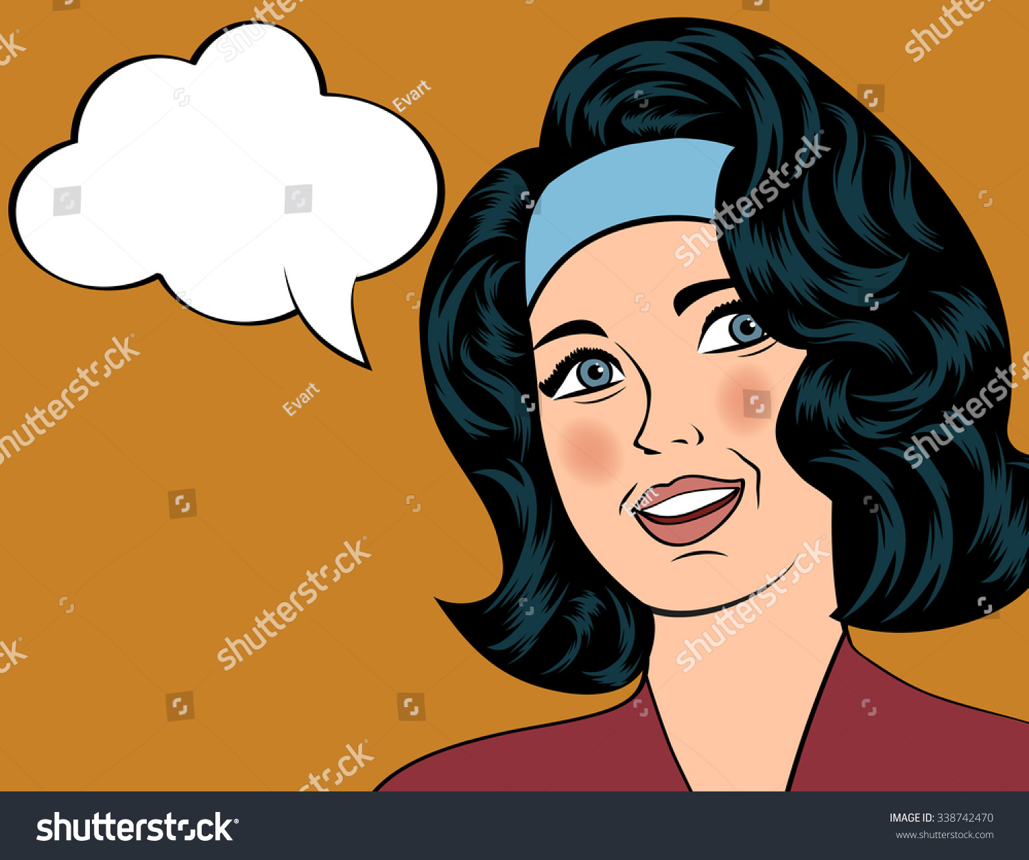 Pop Art Illustration Girl Speech Bubble Stock Vector (Royalty Free ...