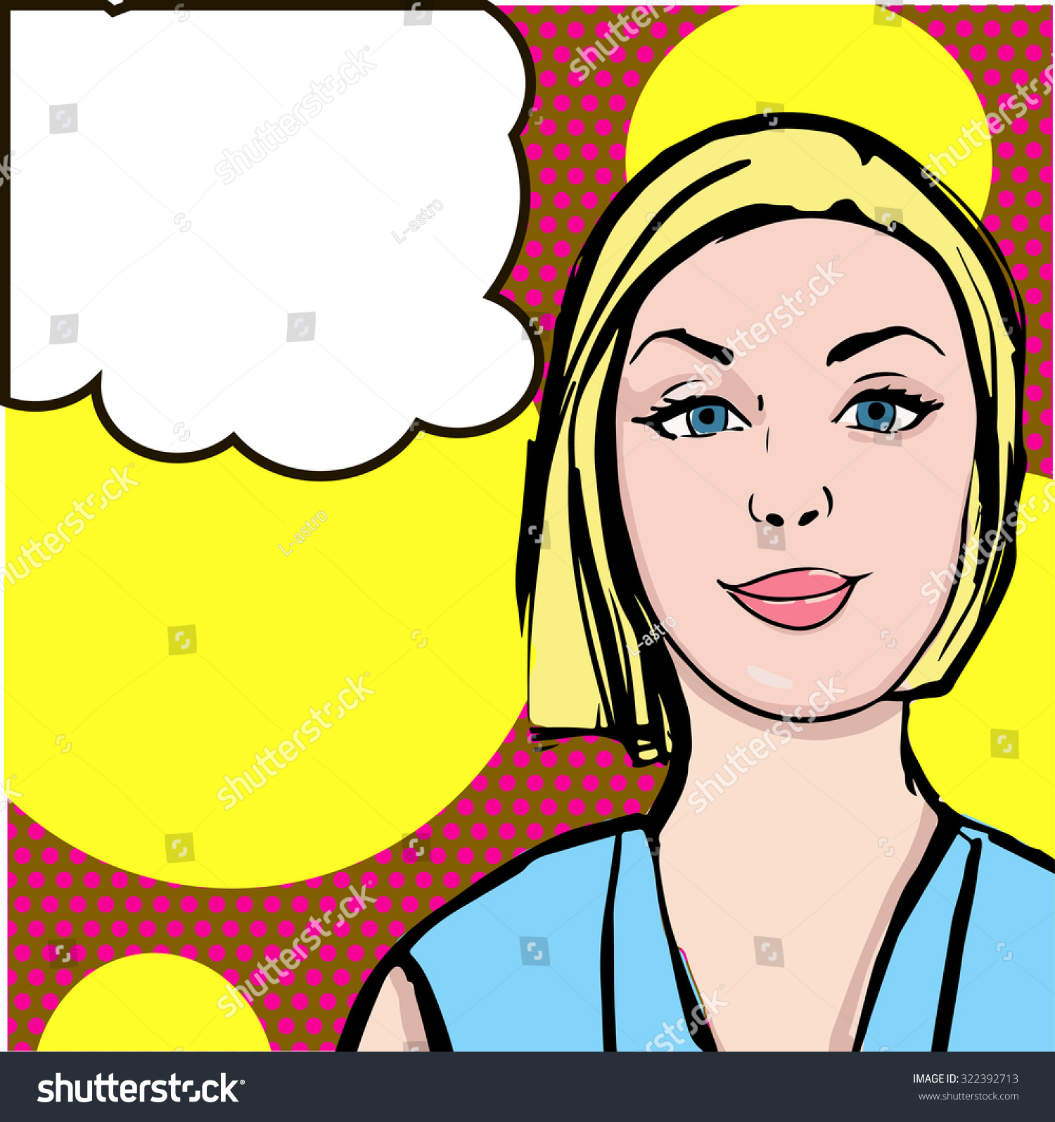 Pop Art Illustration Girl Speech Bubble Stock Vector Royalty Free 322392713 Shutterstock 6660