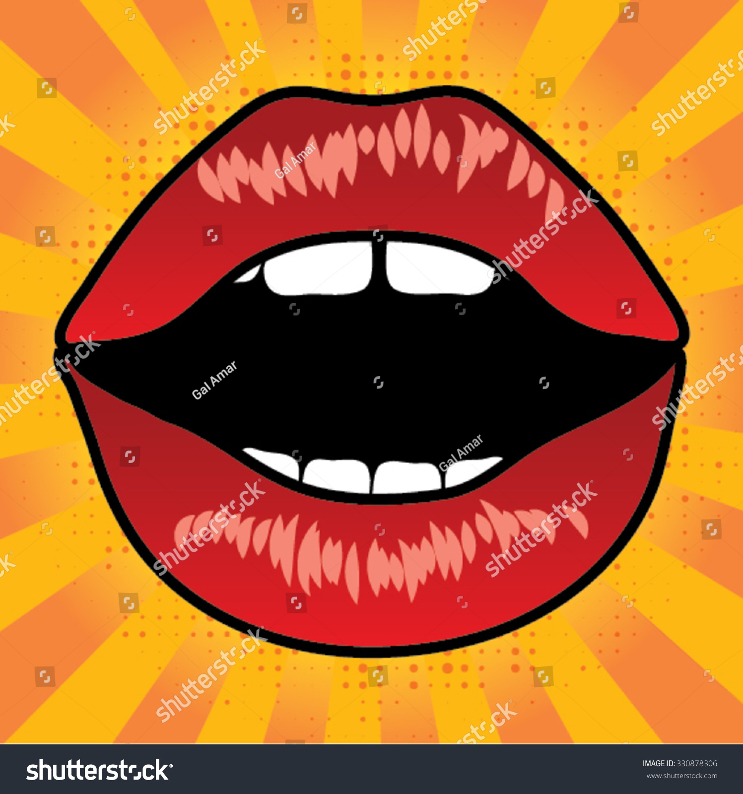 Pop Art Lips Vector Illustration Stock Vector (Royalty Free) 330878306