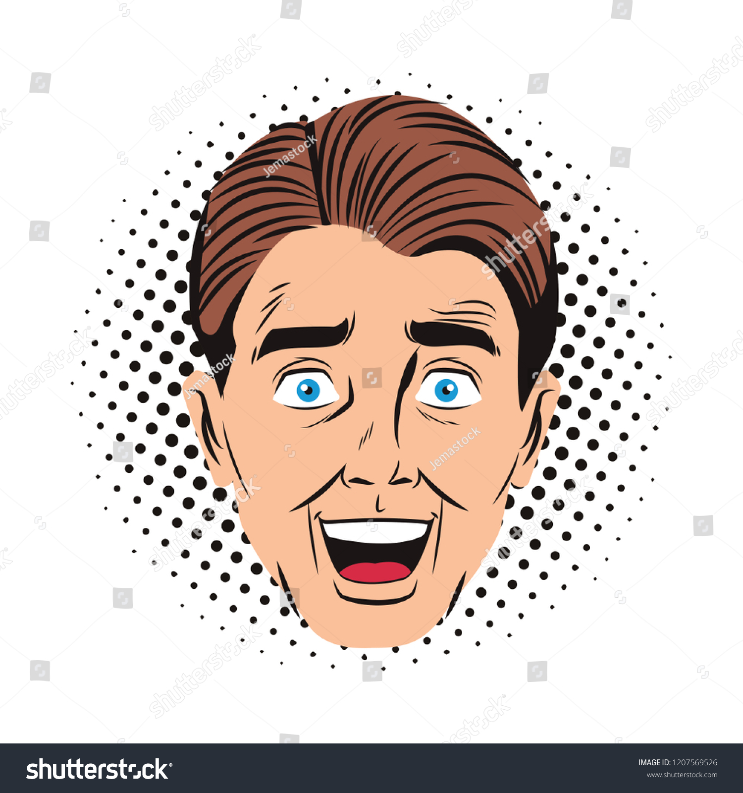 Pop Art Man Face Stock Vector Royalty Free 1207569526 7649