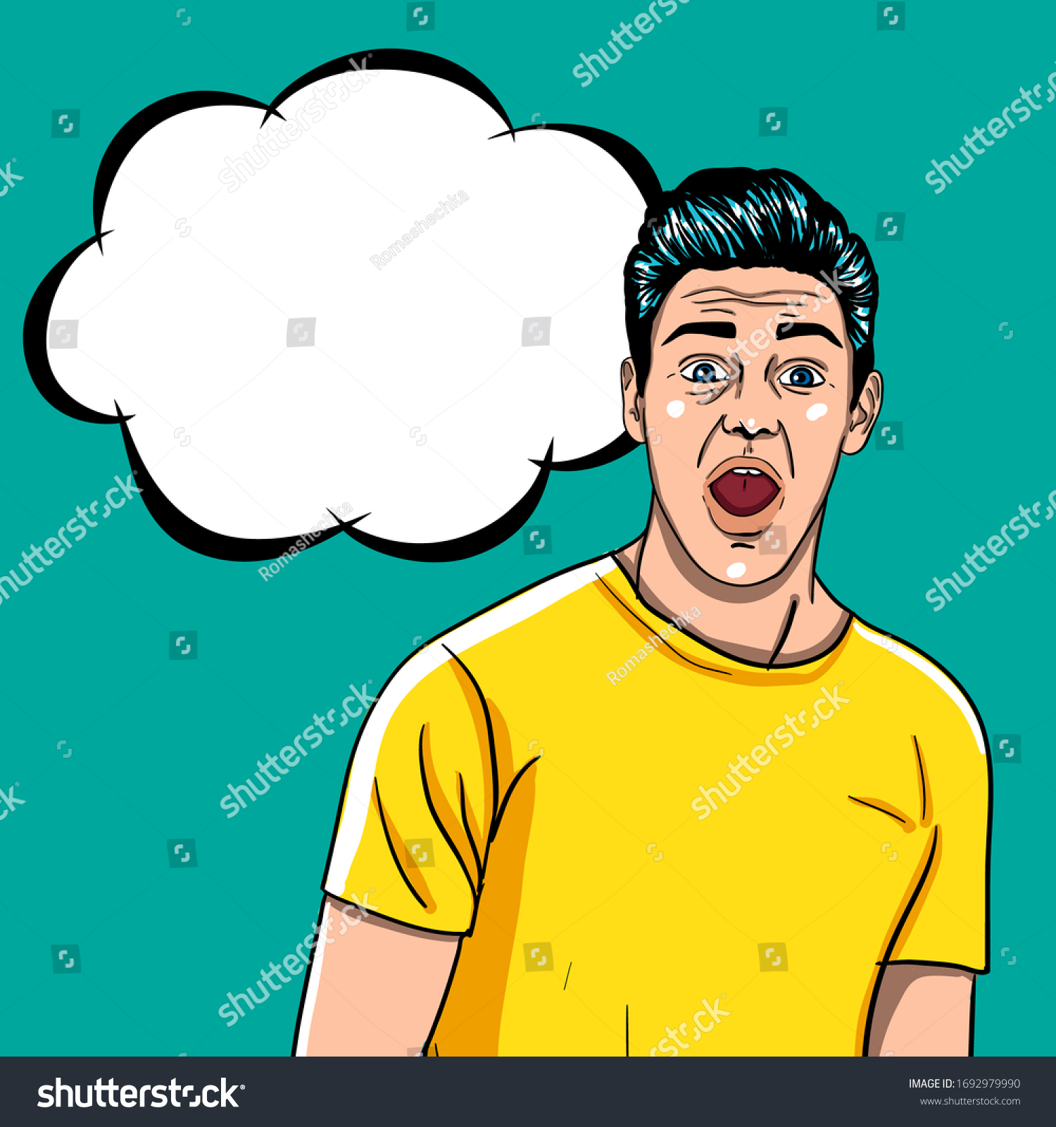 Pop Art Man Shocked Facial Expressions Stock Vector Royalty Free 1692979990 Shutterstock 9745