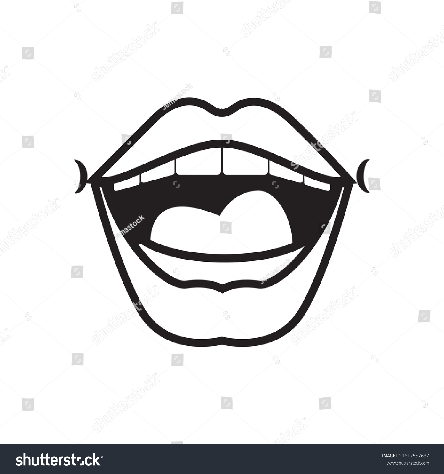 Pop Art Mouth Open Line Style Stock Vector (Royalty Free) 1817557637 ...