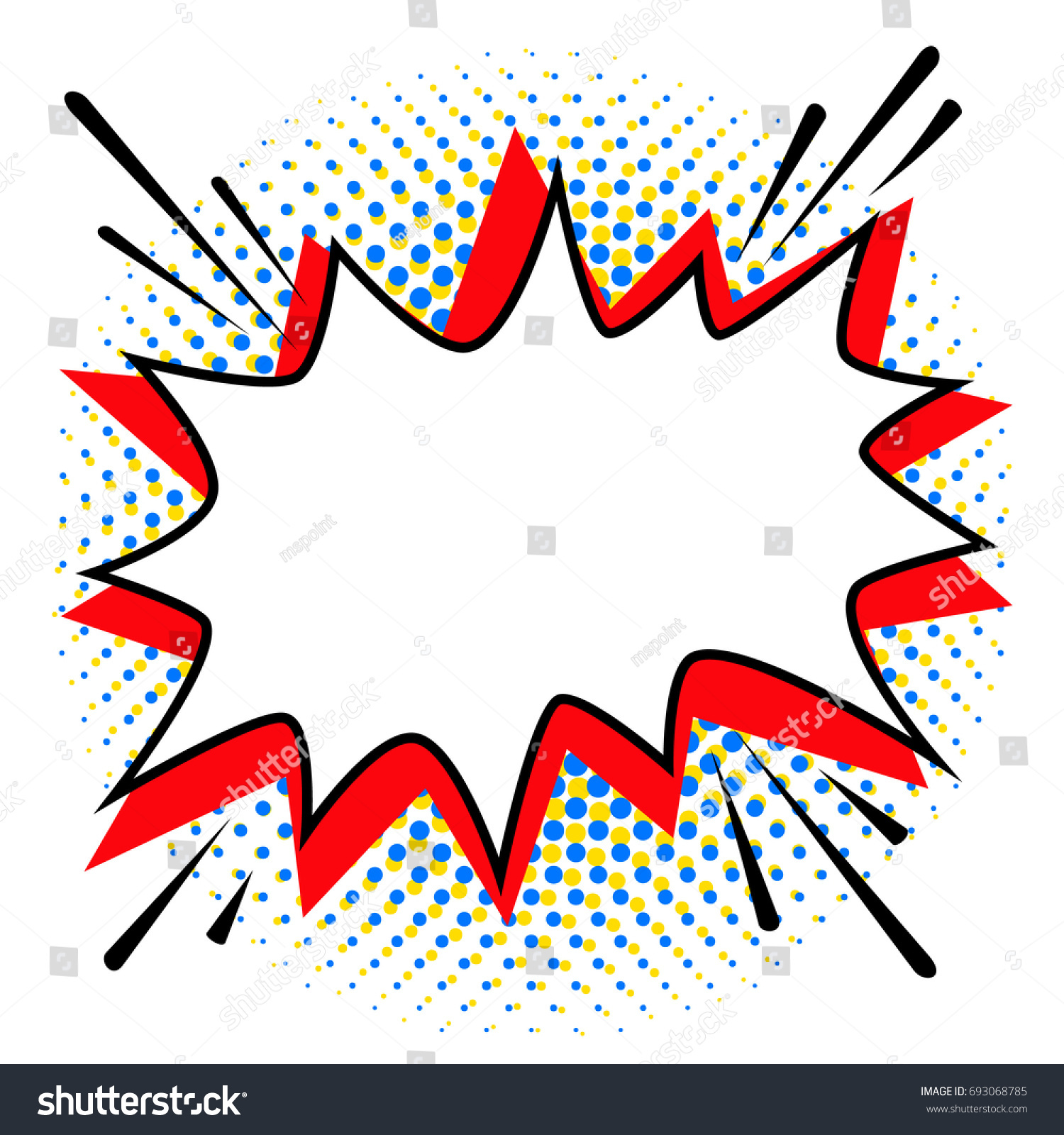 stock vector pop art styled speech bubble template for your design comics pop art style empty bang shape on a 693068785