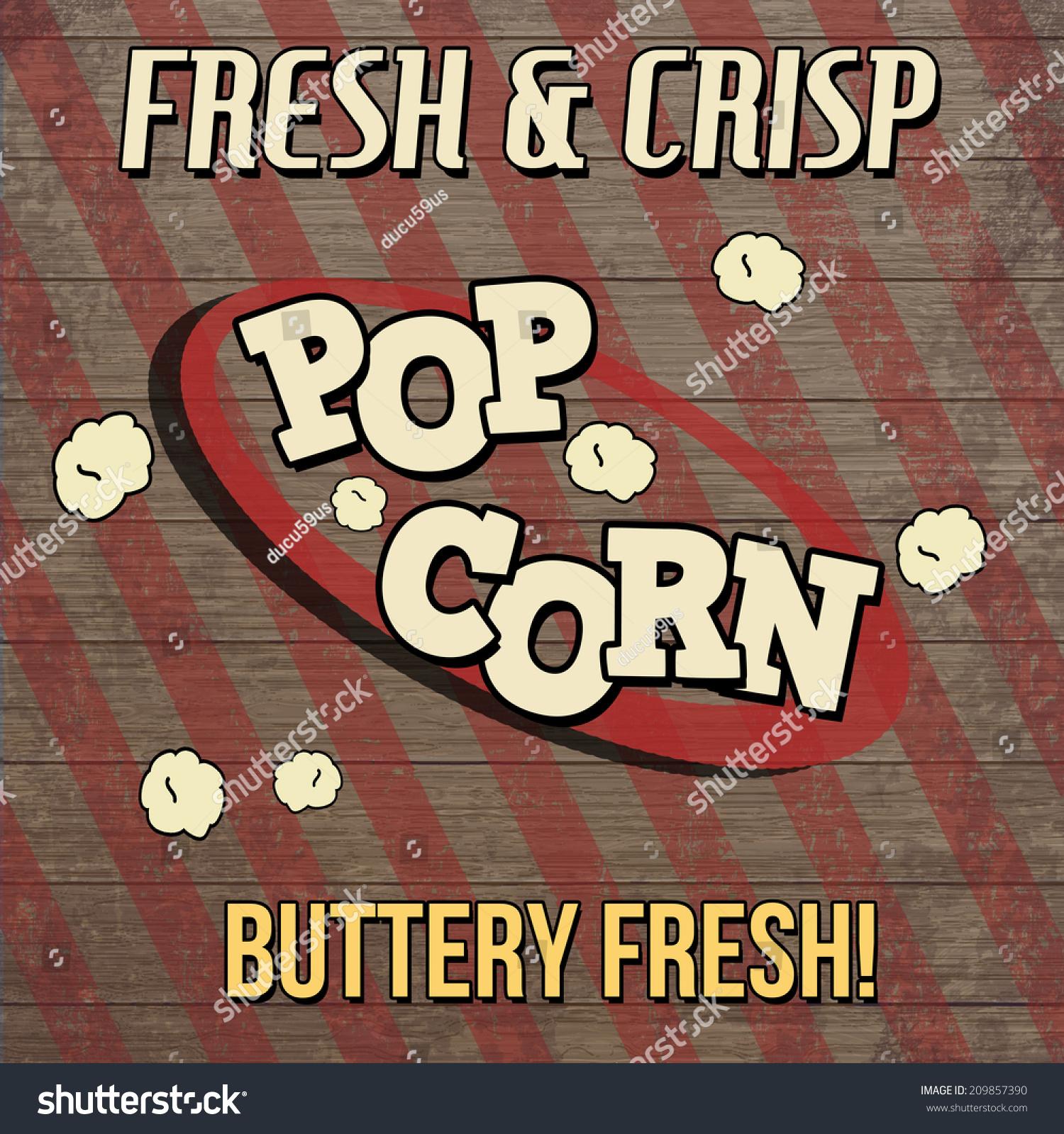 Pop Corn Vintage Poster Design On Stock Vector (Royalty Free) 209857390 ...