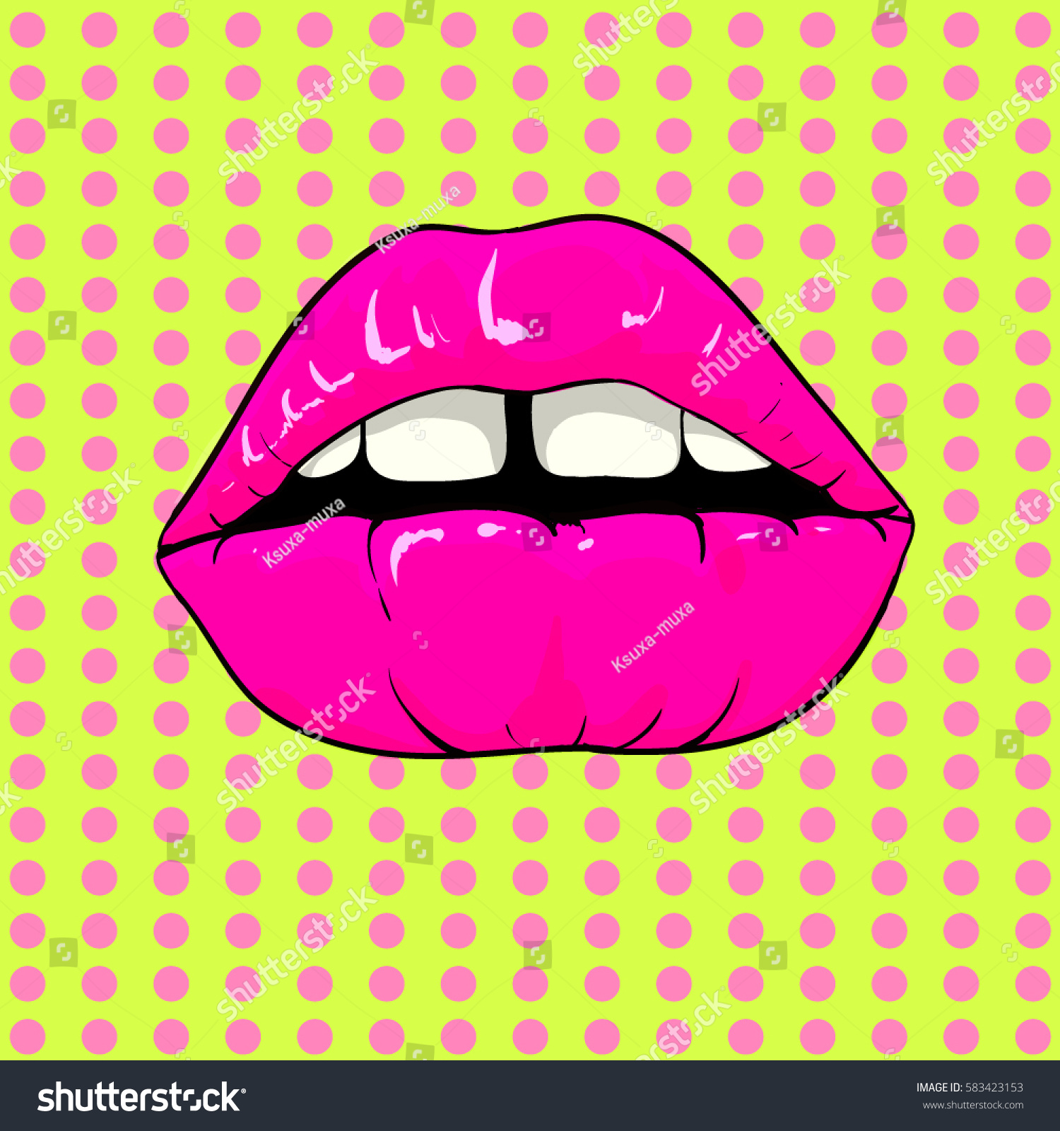 Popart Lips Background Stock Vector (Royalty Free) 583423153 | Shutterstock