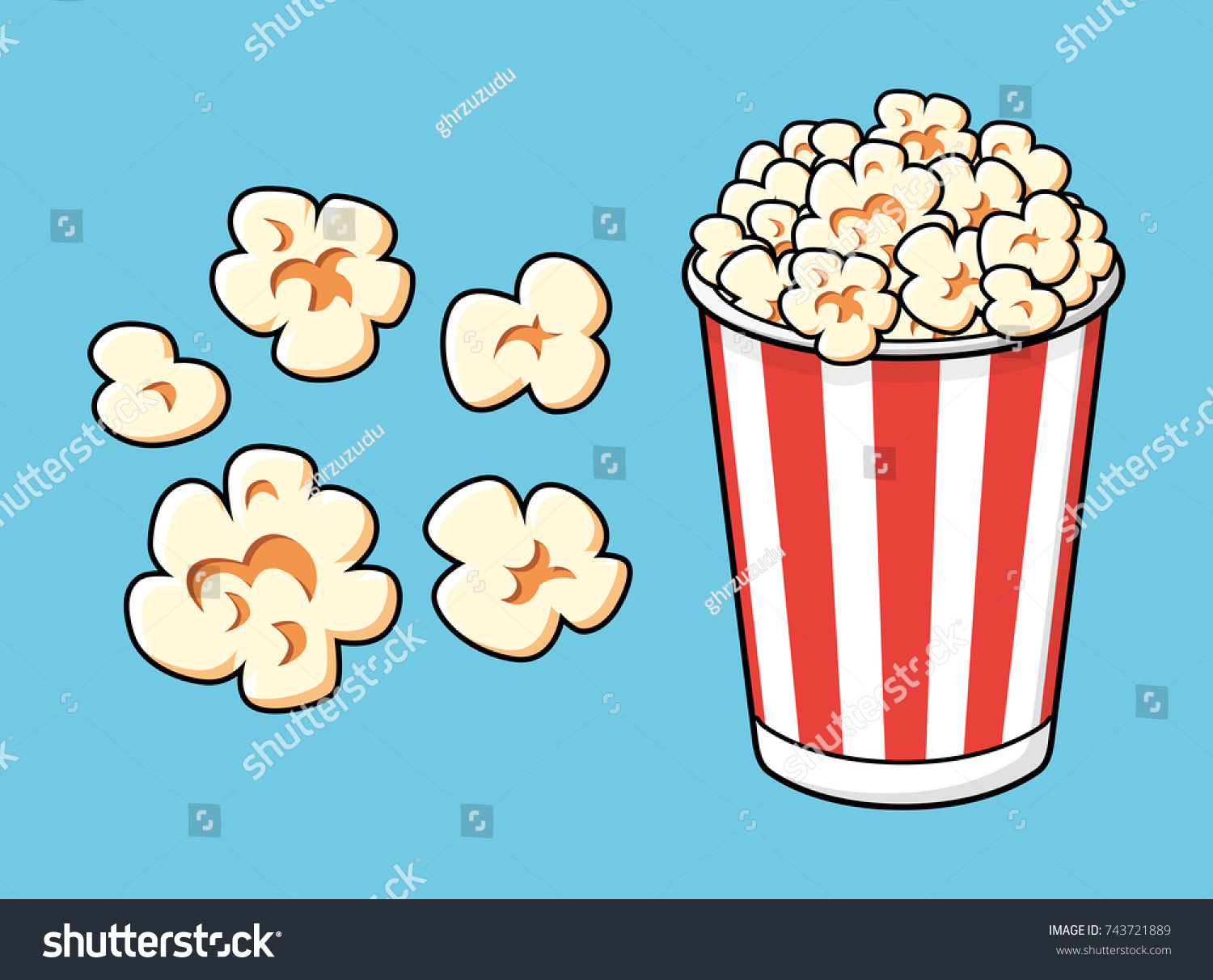 Popcorn Bucket Box Set Stock Vector (Royalty Free) 743721889