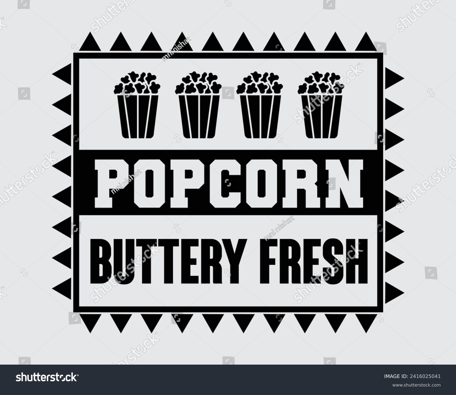 SVG of Popcorn buttery fresh 2 t-shirt design svg