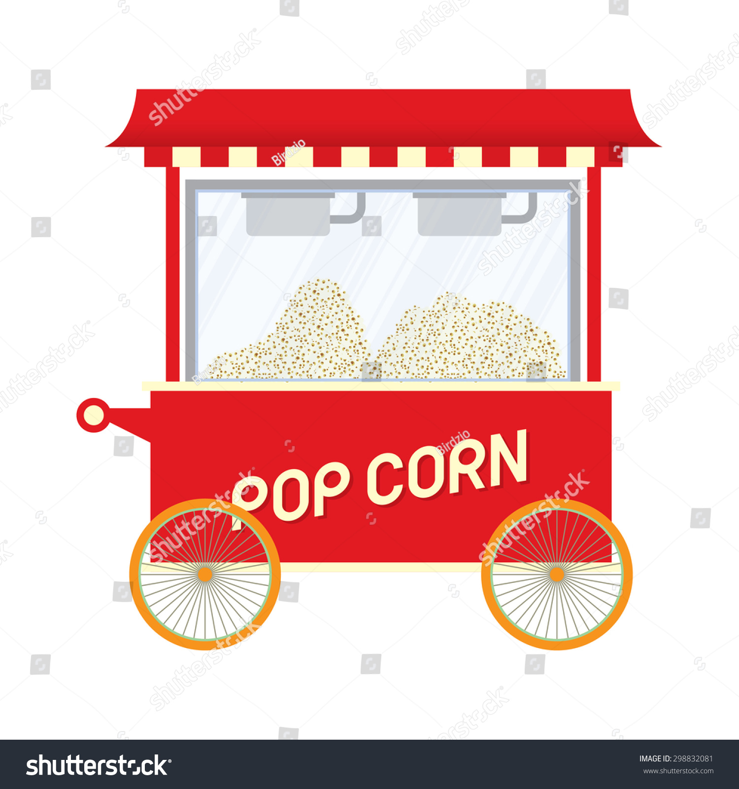 Popcorn Cart Vector Illustration Stock Vector (Royalty Free) 298832081