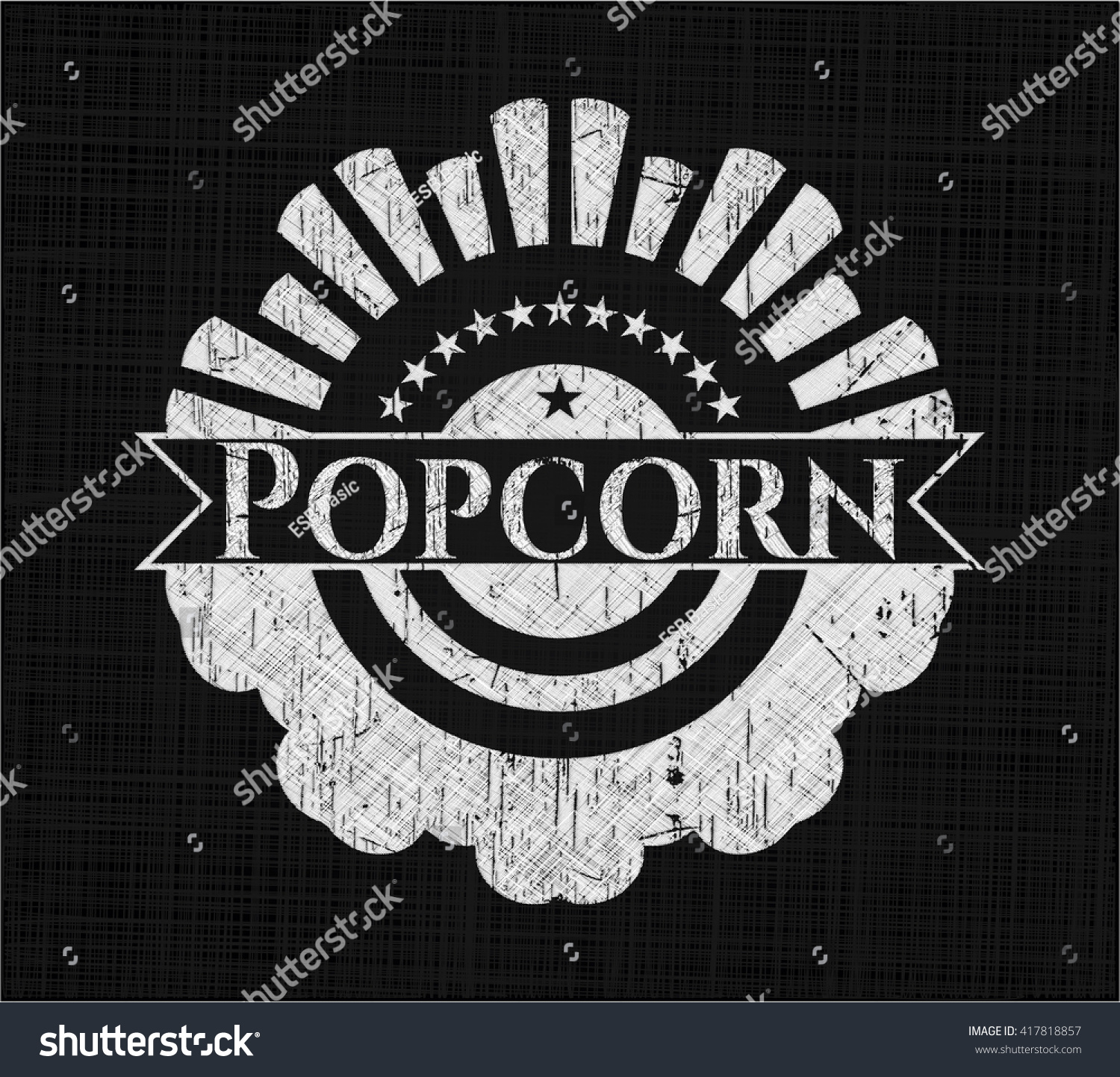 Popcorn Chalkboard Emblem Stock Vector (Royalty Free) 417818857