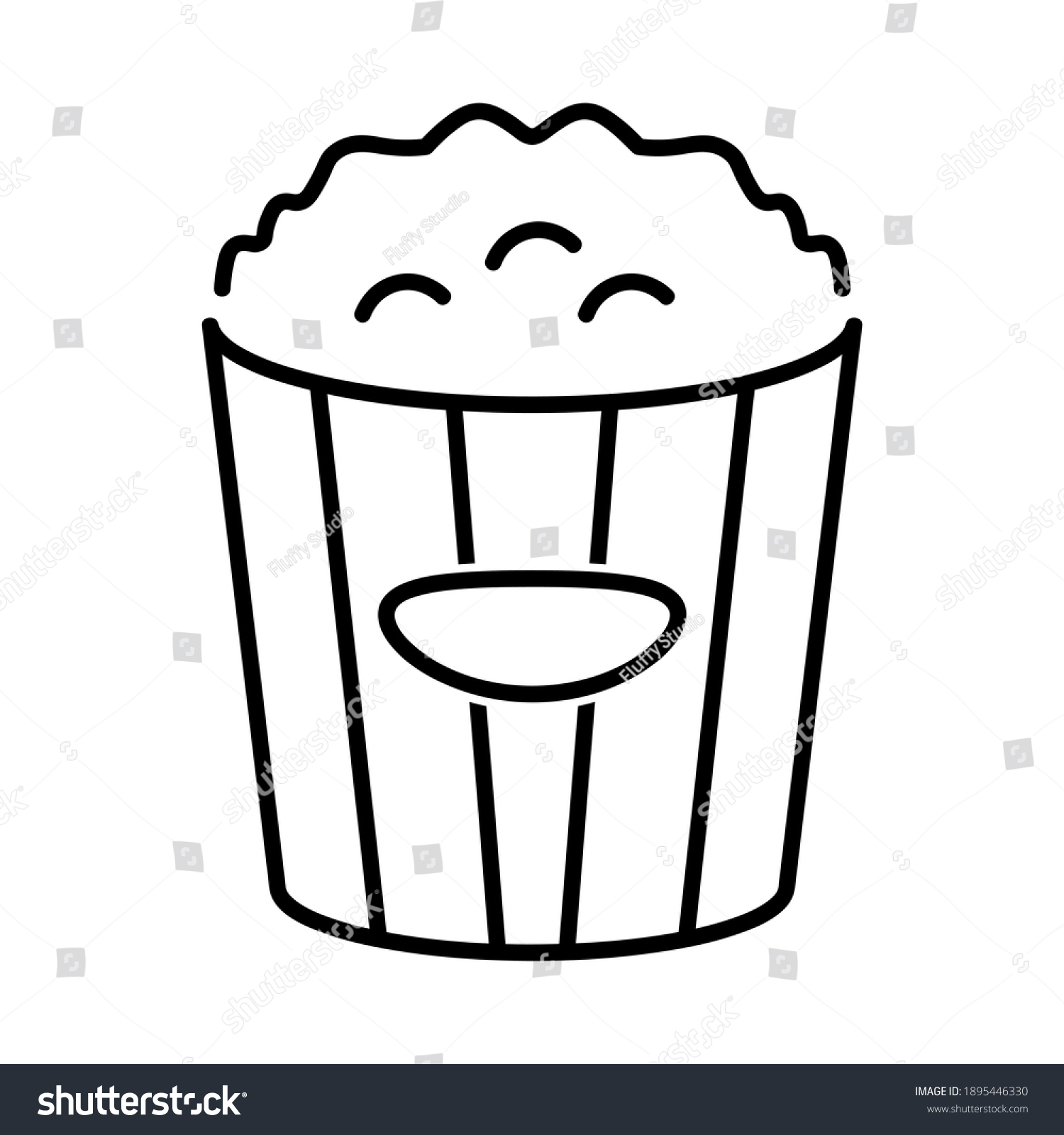 Popcorn Movie Flat Icon Pictogram Web Stock Vector (Royalty Free ...