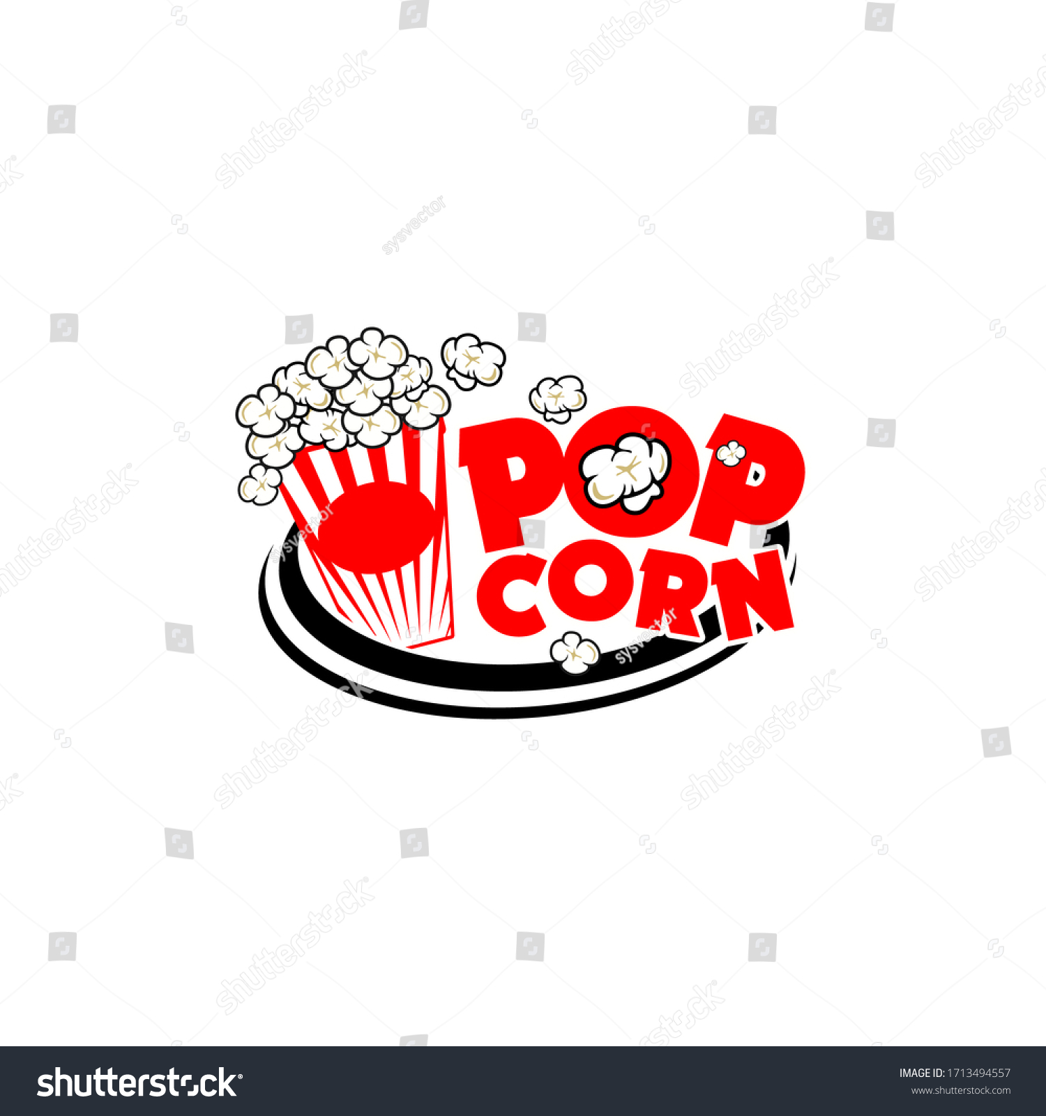 Popcorn Logo Design Tempalte Vector Stock Vector (Royalty Free) 1713494557 | Shutterstock