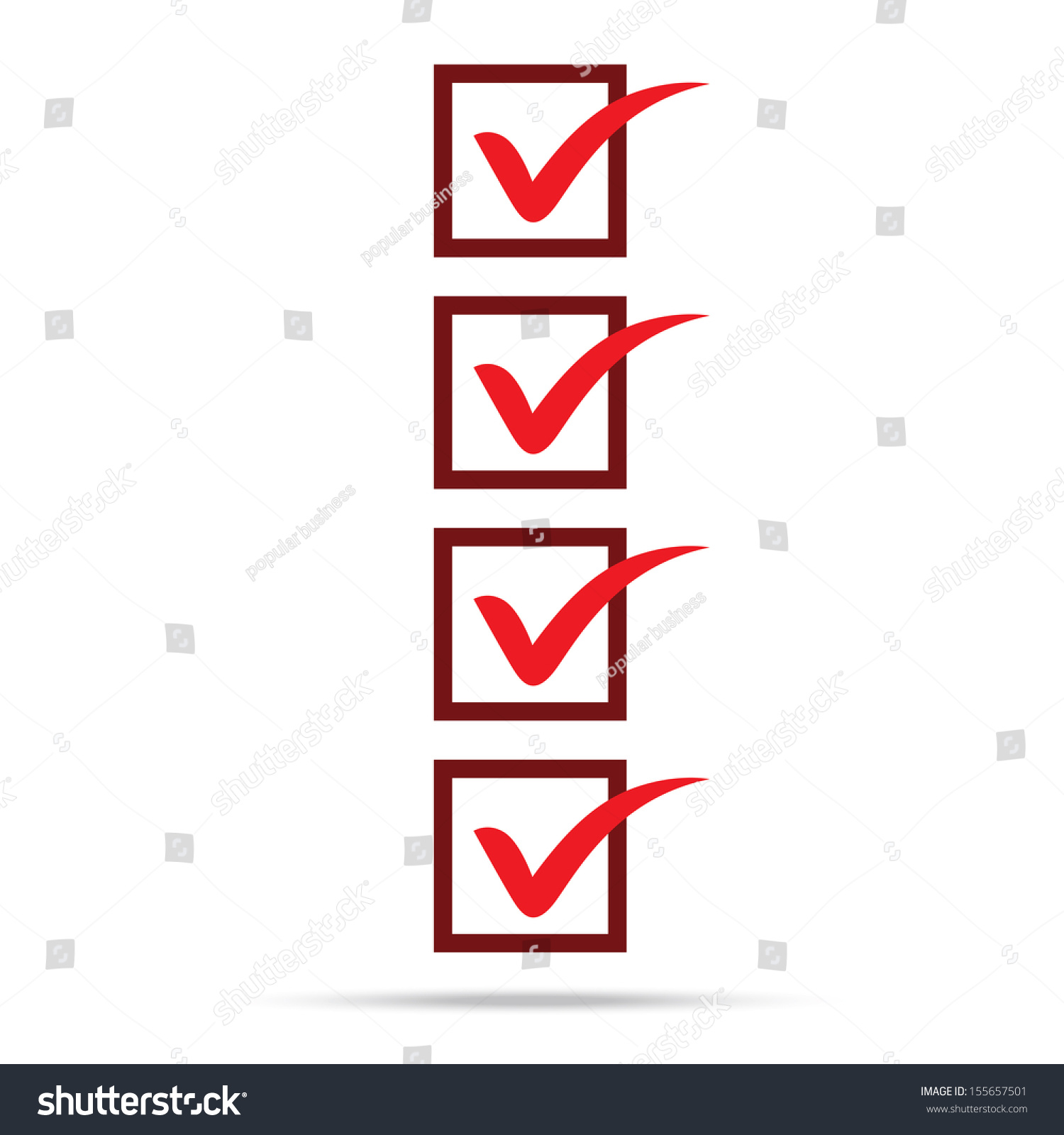 Popular Check List Symbol Right Mark Isolated Vector - 155657501 ...