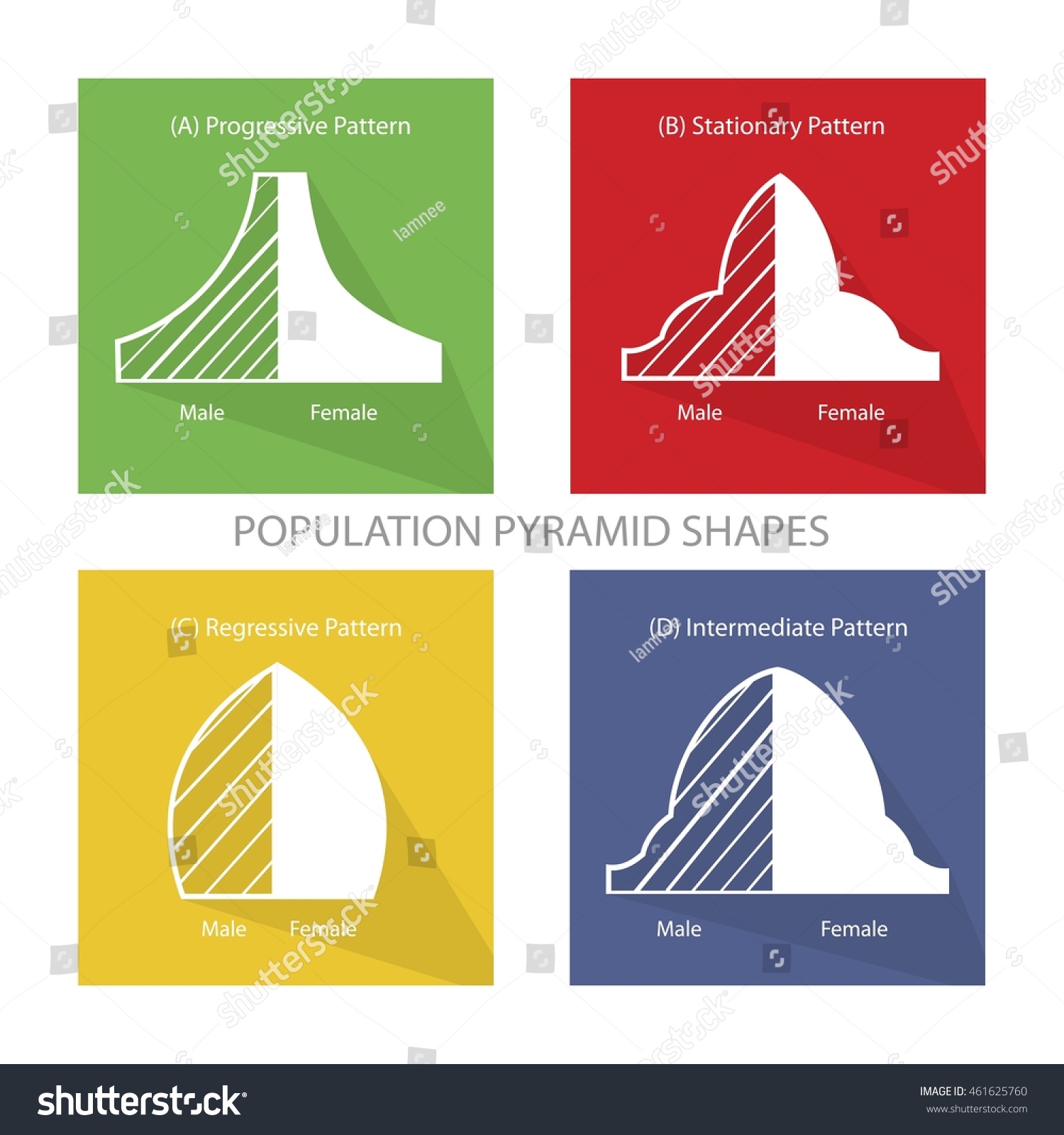 Population Demography Illustration Set Four Types Stock Vector (Royalty ...