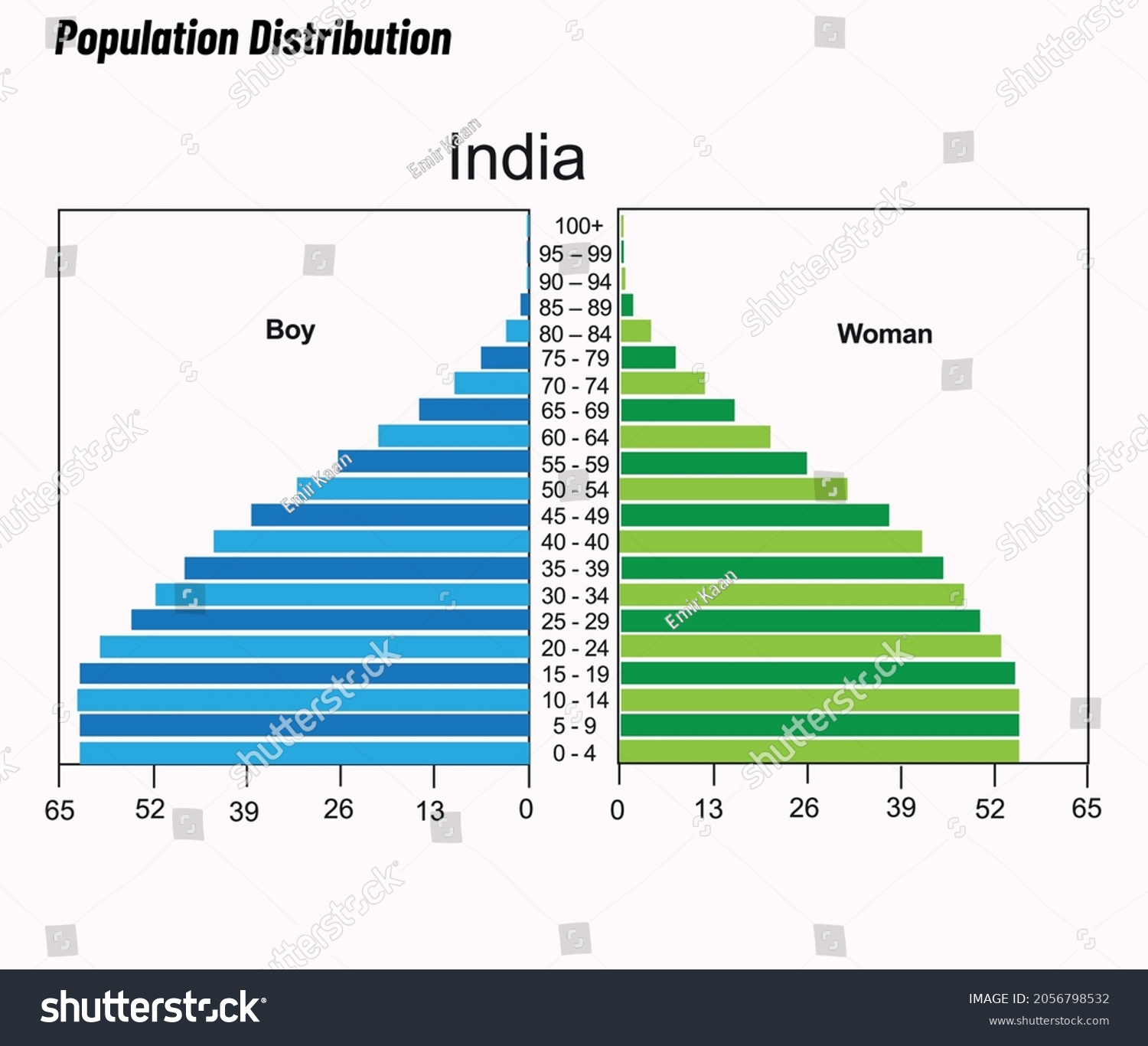 Population Distribution Male Female Population Pyramid Stock Vector Royalty Free 2056798532 5467