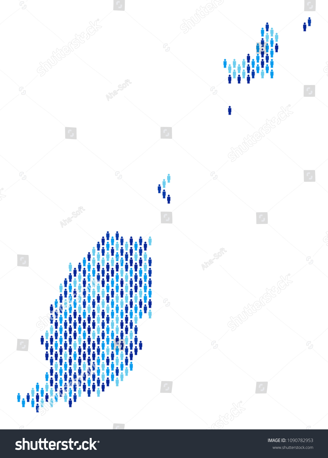 Population Grenada Map Demography Vector Concept vector de stock