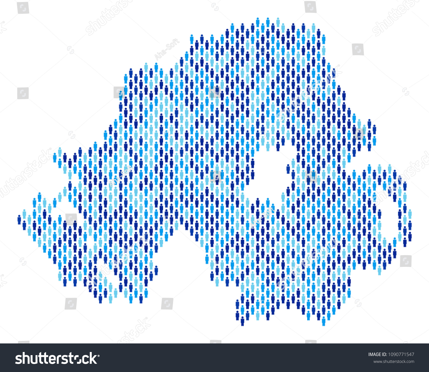 Population Northern Ireland Map Demography Vector Stock Vector (Royalty